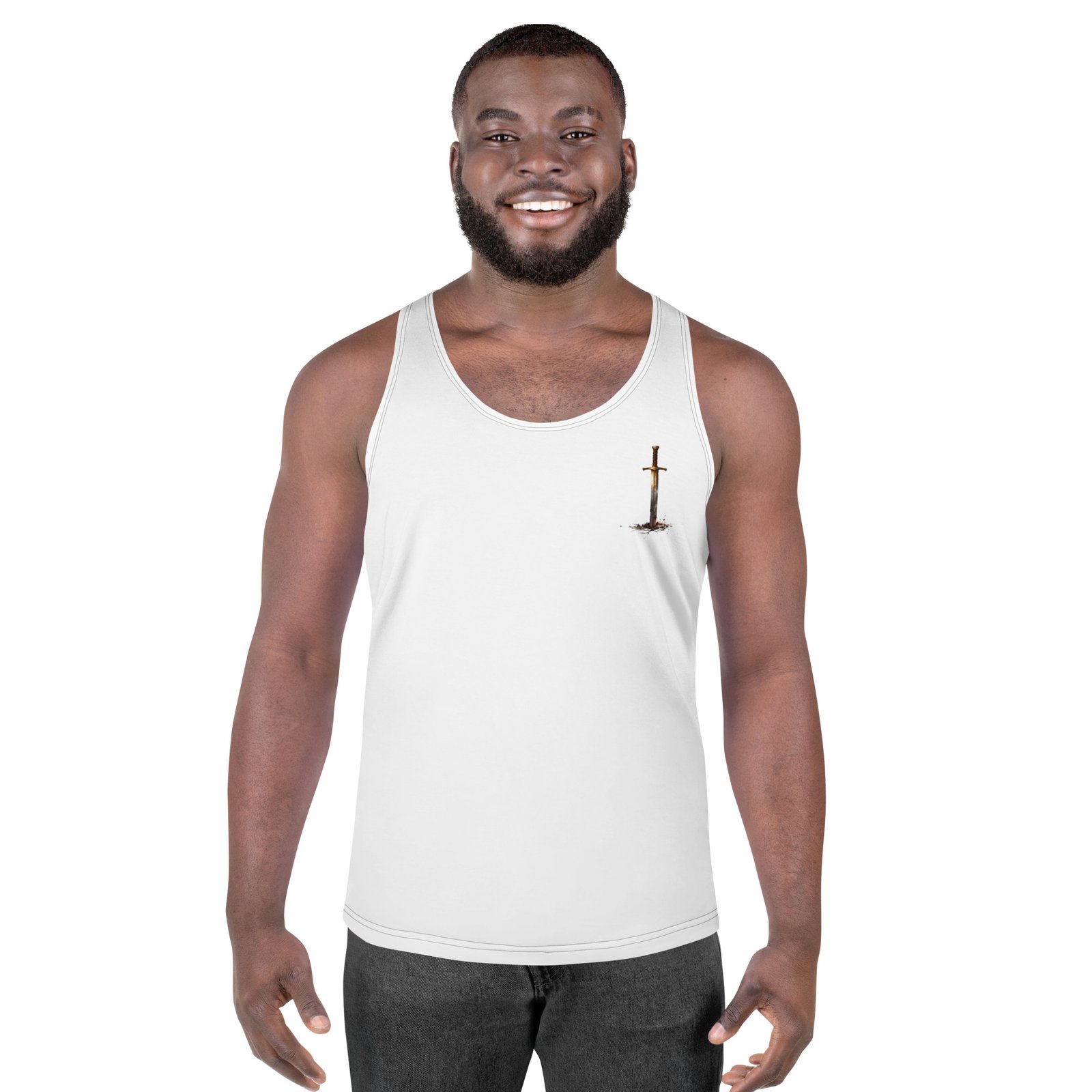 Męski tank top Miecz Legend – koszulka męska bez rękawów z mieczem| Zarn.pl Męski tank top Miecz Legend – koszulka męska bez rękawów z mieczem - obrazek 4