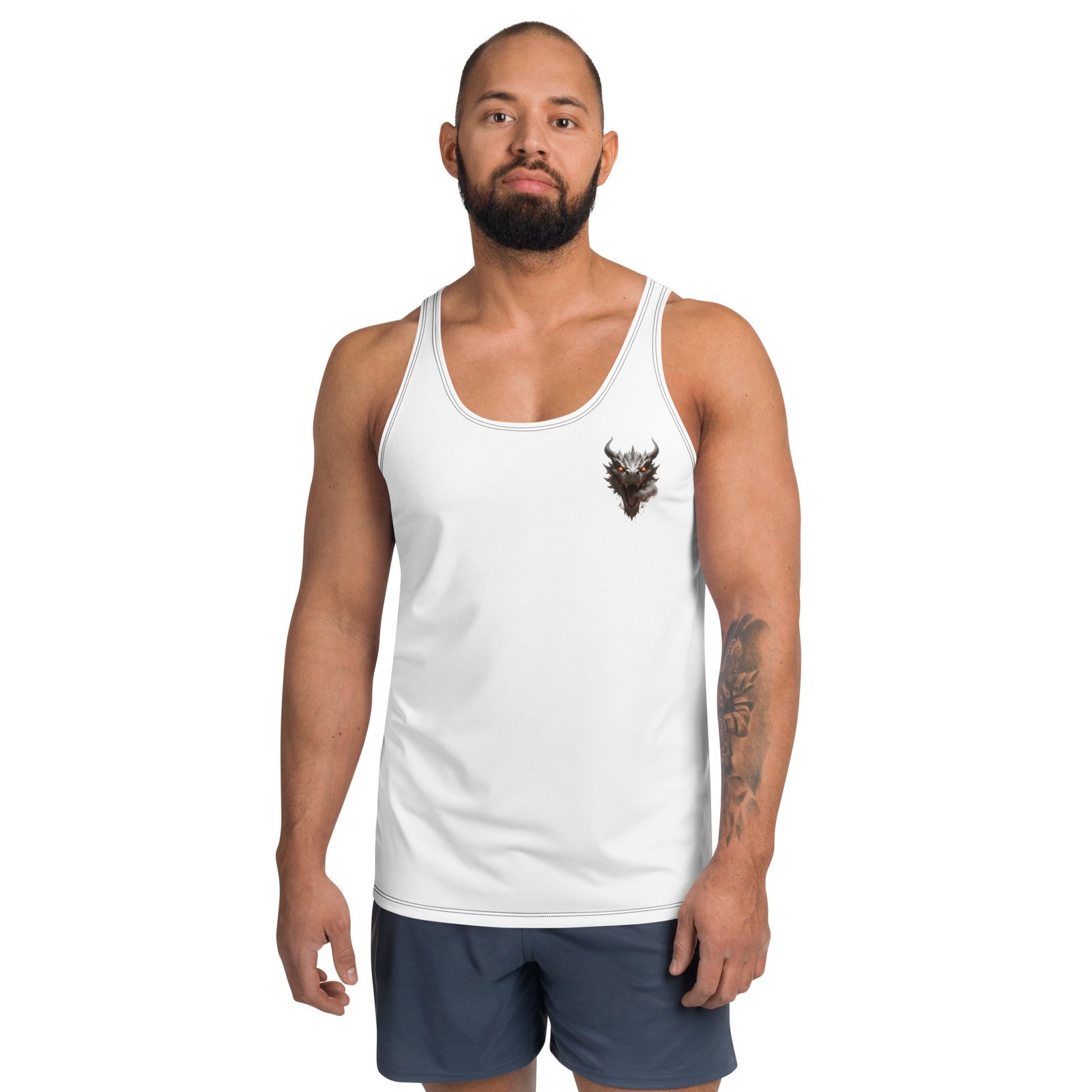 Męski tank top Głowa Smoka – koszulka męska bez rękawów ze smokiem| Zarn.pl Męski tank top Głowa Smoka – koszulka męska bez rękawów ze smokiem - obrazek 4