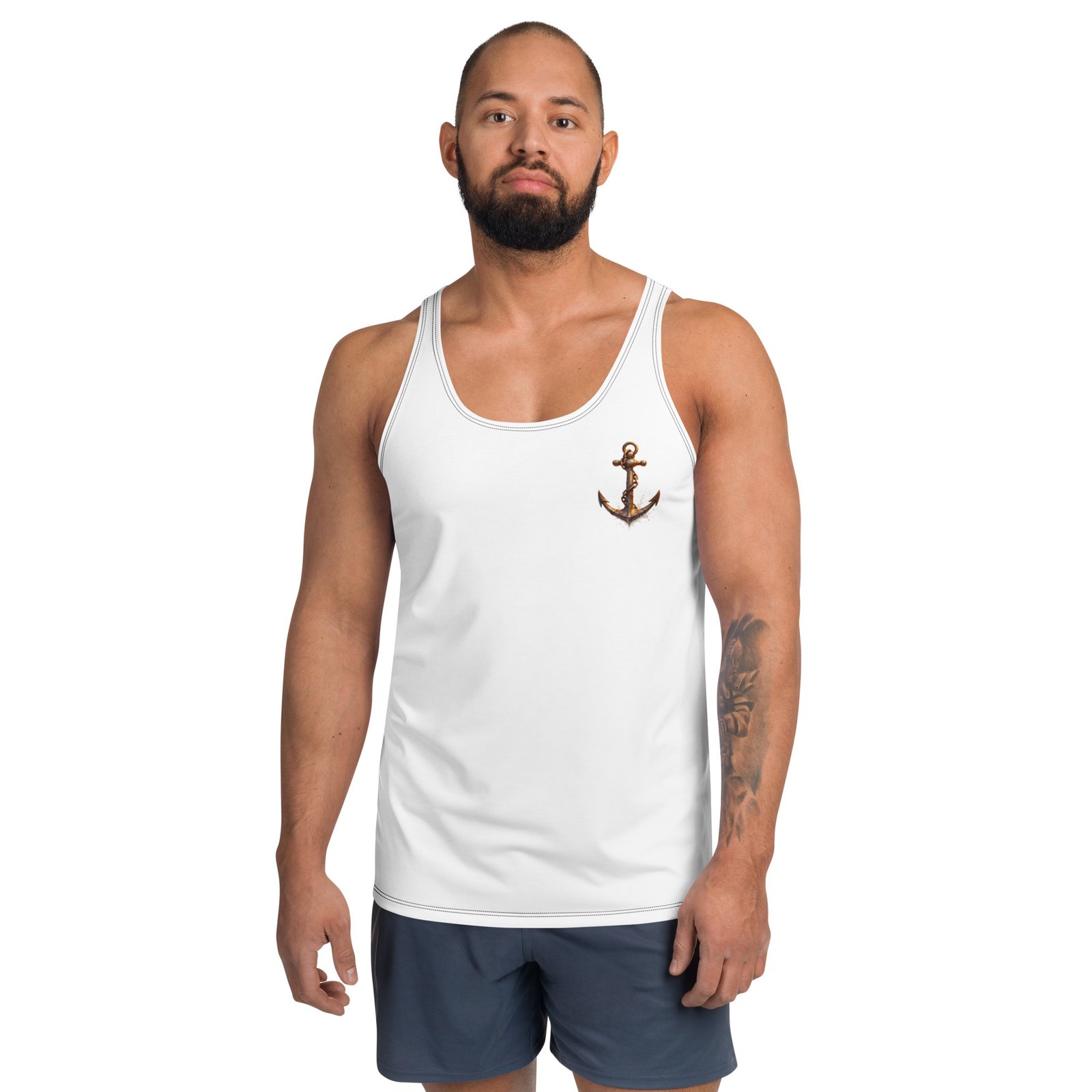 Męski tank top Kotwica Wolności – koszulka męska bez rękawów z marynistycznym symbolem siły i stabilności| Zarn.pl Męski tank top Kotwica Wolności – koszulka męska bez rękawów z marynistycznym symbolem siły i stabilności - obrazek 4