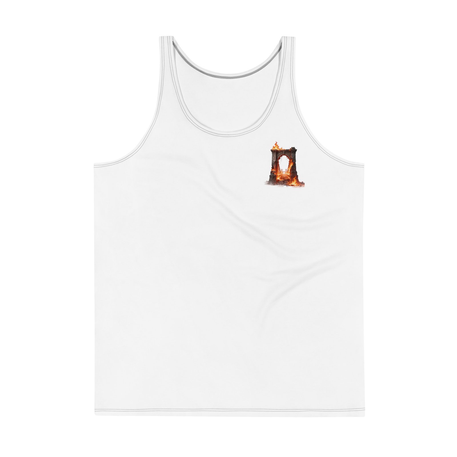 Męski tank top „Płonący Most” – tank top męski z grafika płonącego mostu| Zarn.pl Męski tank top „Płonący Most” – tank top męski z grafika płonącego mostu - obrazek 2