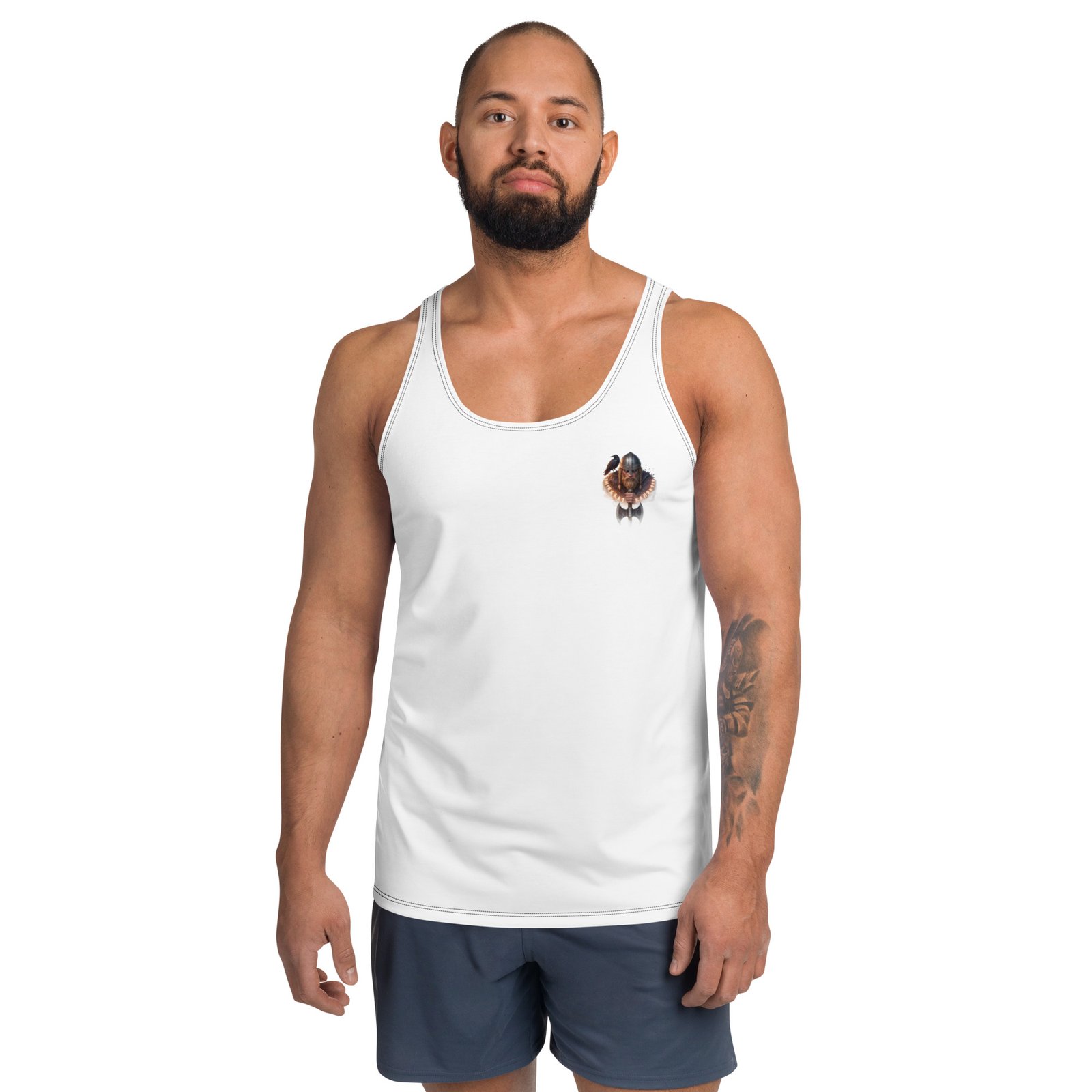 Męski tank top „Wojownik Północy” – tank top męski z grafika wikińskiego wojownika| Zarn.pl Męski tank top „Wojownik Północy” – tank top męski z grafika wikińskiego wojownika - obrazek 4