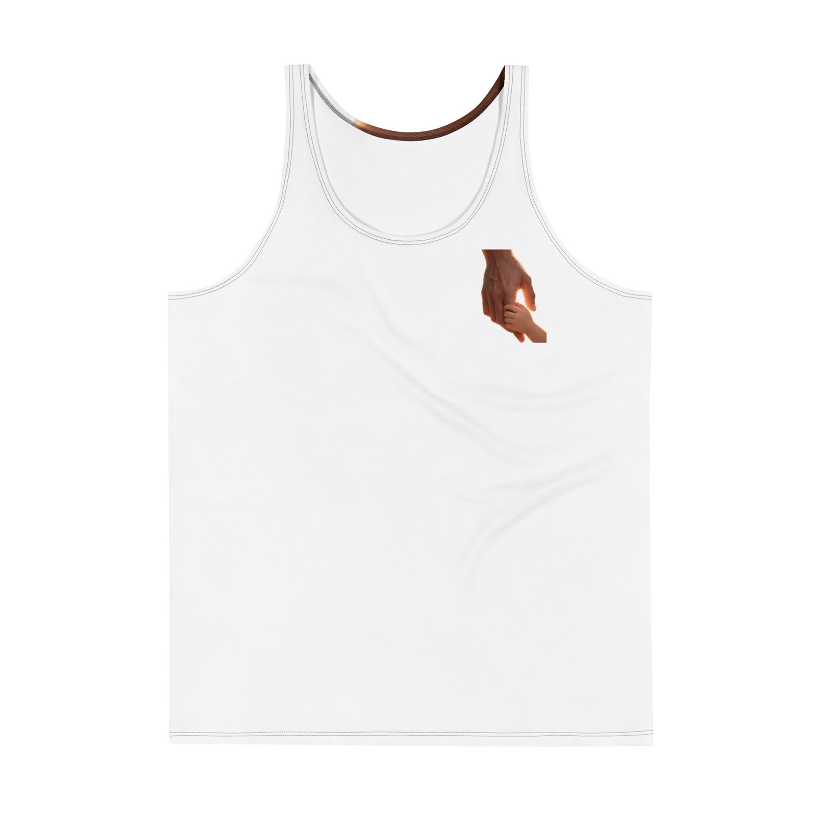 Męski tank top „Siła Ojca” – tank top męski z grafiką dłoni rodzica i dziecka| Zarn.pl Męski tank top „Siła Ojca” – tank top męski z grafiką dłoni rodzica i dziecka - obrazek 2