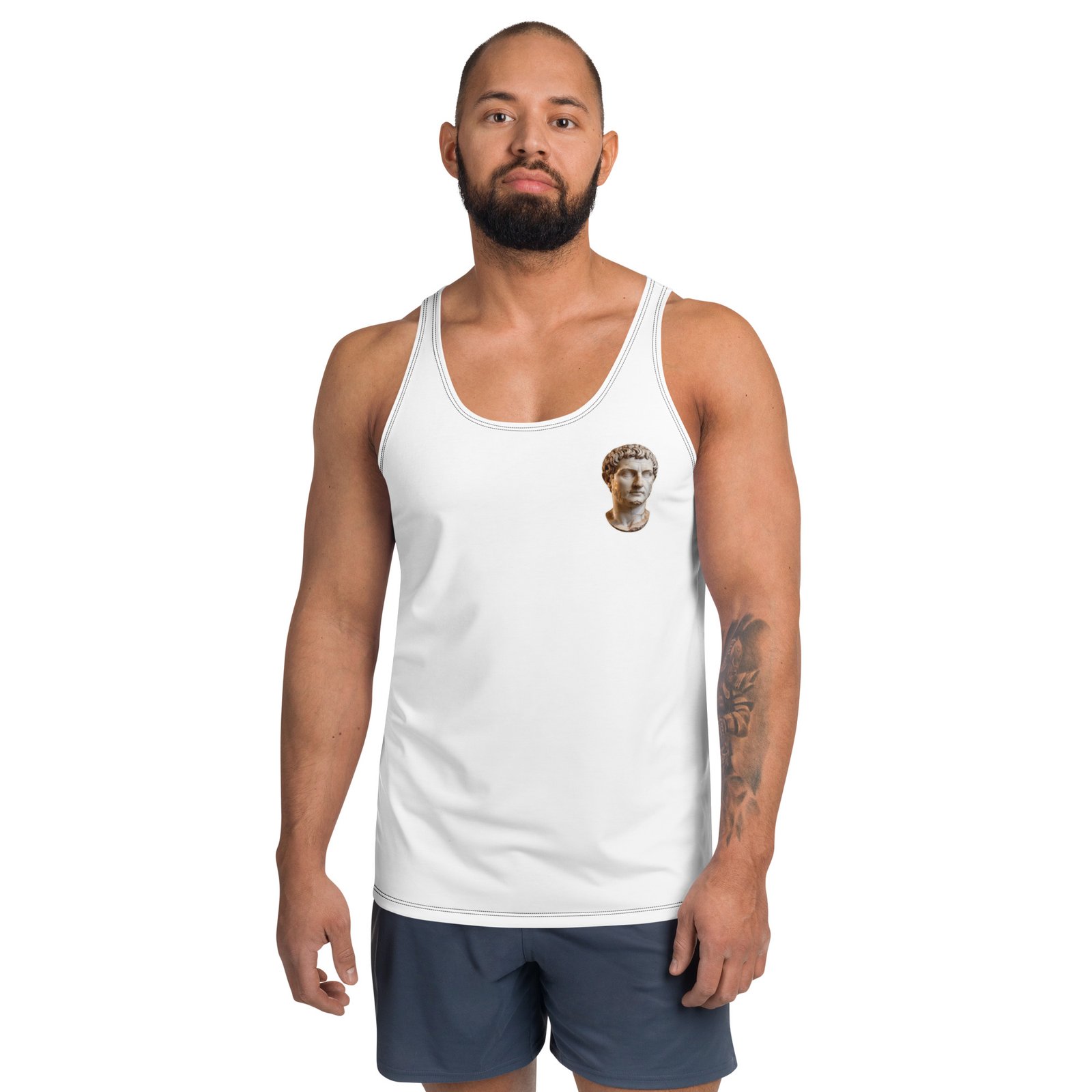 Męski tank top „Imperium Stoików” – tank top męski z grafiką rzymskiego popiersia| Zarn.pl Męski tank top „Imperium Stoików” – tank top męski z grafiką rzymskiego popiersia - obrazek 4