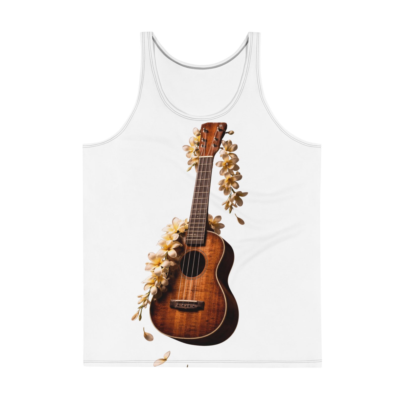 Męska koszulka bez rękawów „Ukulele Flowers” – koszulka męska z ukulele i kwiatami| Zarn.pl Męska koszulka bez rękawów „Ukulele Flowers” – koszulka męska z ukulele i kwiatami - obrazek 2