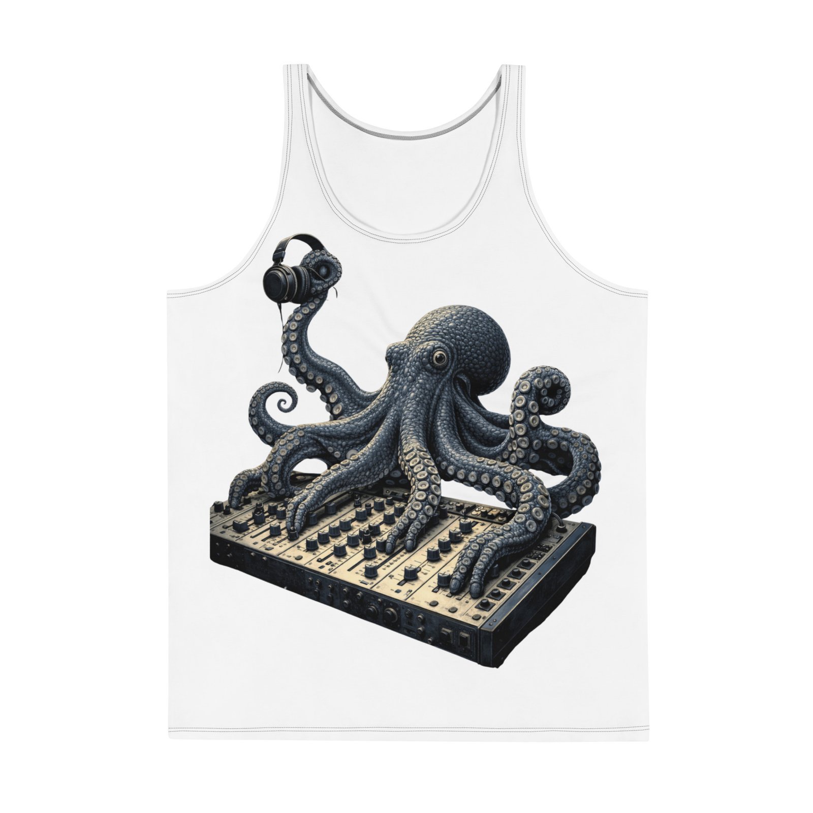 Męska koszulka bez rękawów „Octopus DJ” – koszulka męska z ośmiornicą DJ-em| Zarn.pl Męska koszulka bez rękawów „Octopus DJ” – koszulka męska z ośmiornicą DJ-em - obrazek 2