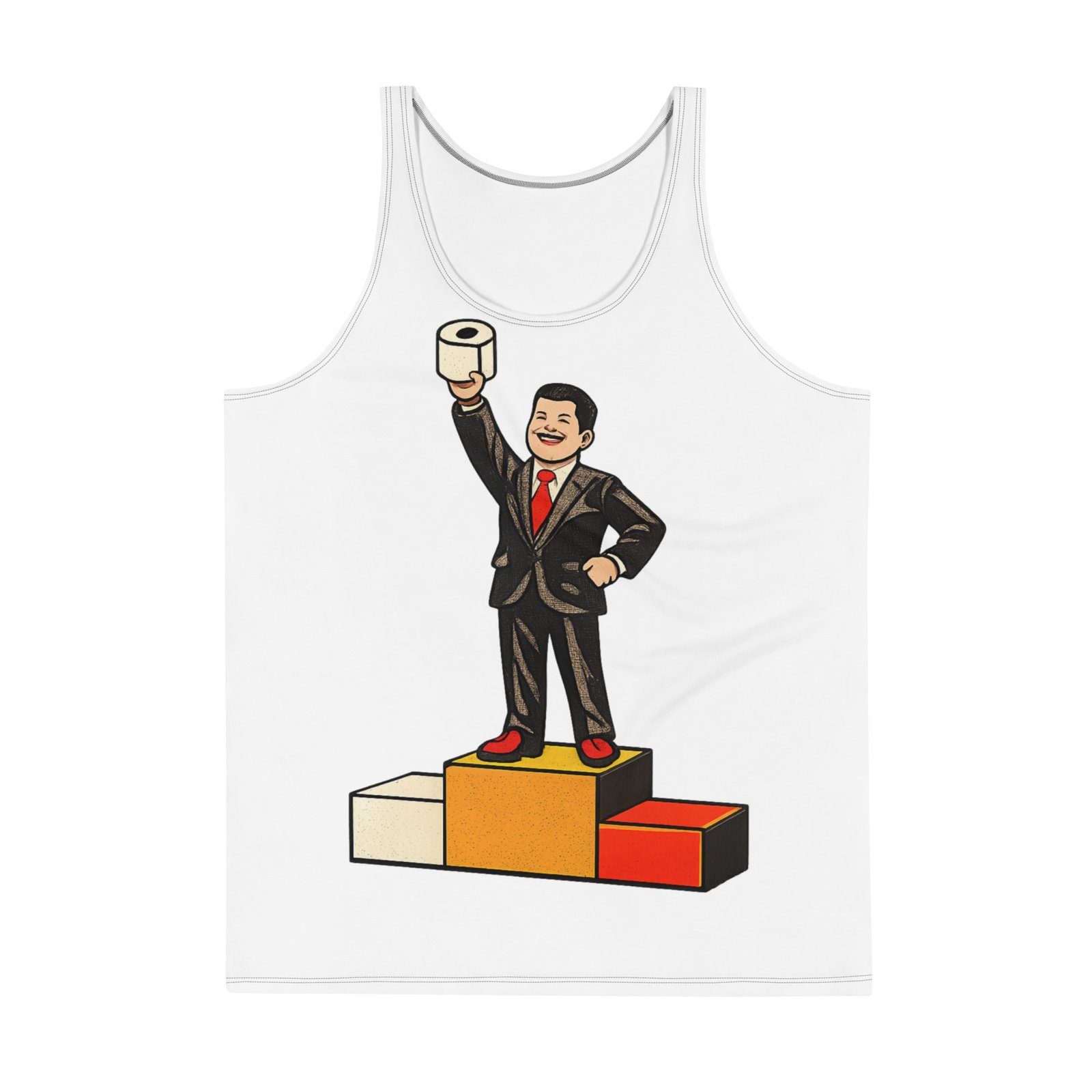 Męski tank top „Papier toaletowy zwycięzcy” – męska koszulka bez rękawów PRL z humorystyczną grafiką| Zarn.pl Męski tank top „Papier toaletowy zwycięzcy” – męska koszulka bez rękawów PRL z humorystyczną grafiką - obrazek 2