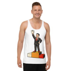 męski tank top PRL z grafiką papieru toaletowego