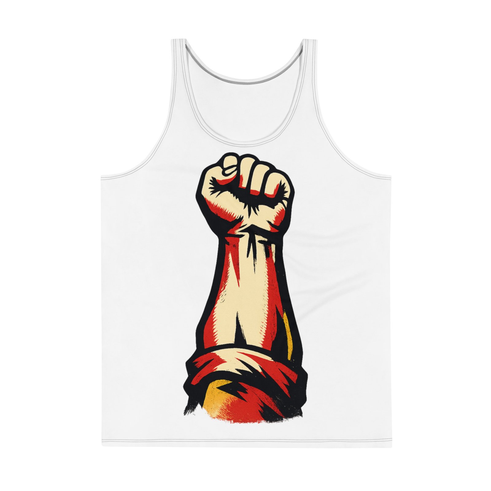 Męski tank top „Zaciśnięta pięść” – męska koszulka bez rękawów PRL z grafiką retro| Zarn.pl Męski tank top „Zaciśnięta pięść” – męska koszulka bez rękawów PRL z grafiką retro - obrazek 2