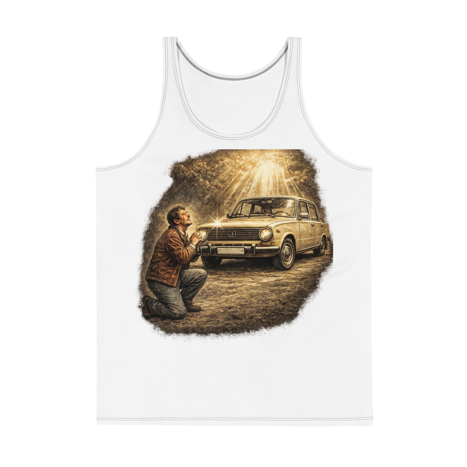 Męski tank top „Miłość do klasyka” – koszulka bez rękawów dla fana klasycznej motoryzacji| Zarn.pl Męski tank top „Miłość do klasyka” – koszulka bez rękawów dla fana klasycznej motoryzacji - obrazek 2