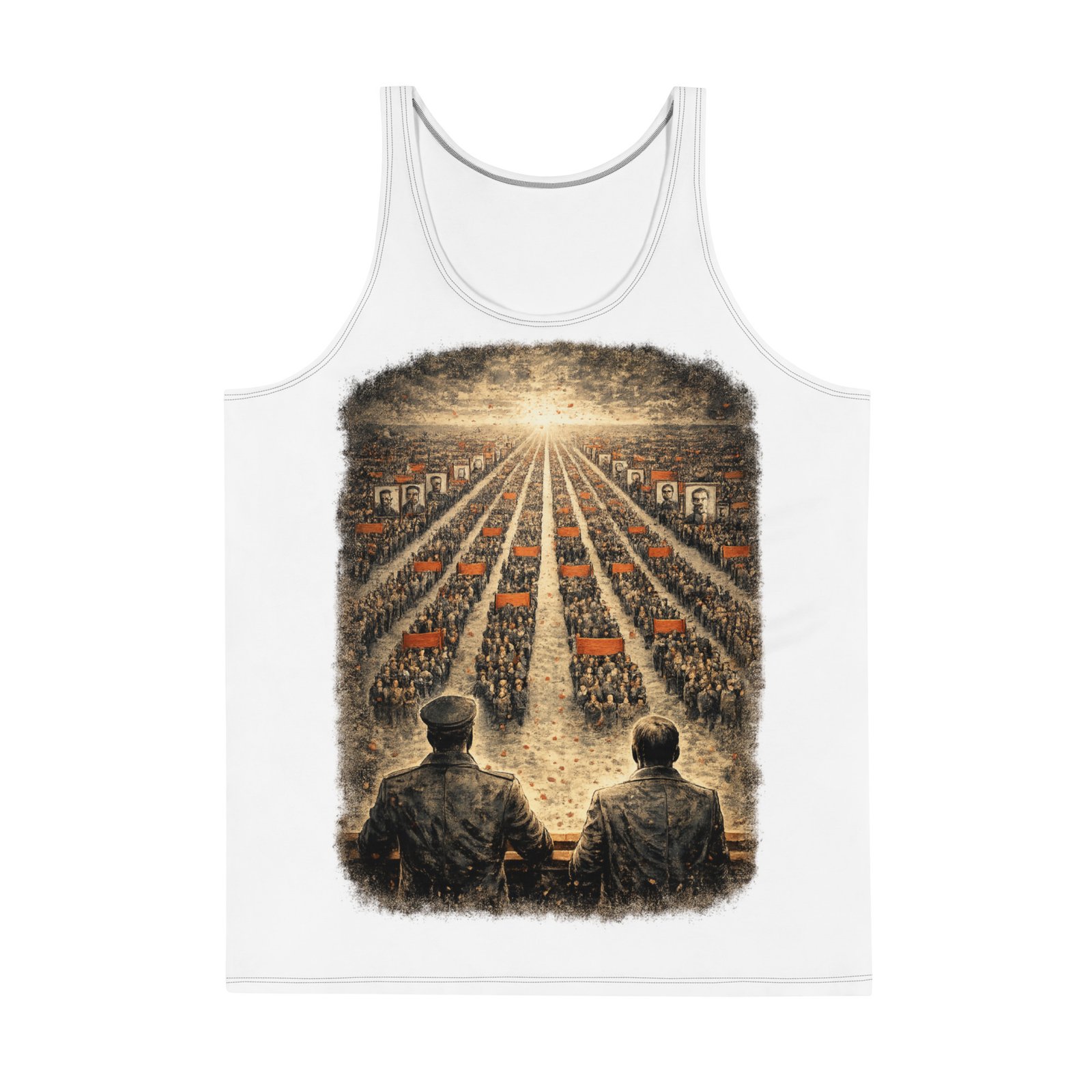 Męski tank top „Marsz ku przyszłości” – koszulka bez rękawów z grafiką w stylu retro| Zarn.pl Męski tank top „Marsz ku przyszłości” – koszulka bez rękawów z grafiką w stylu retro - obrazek 2