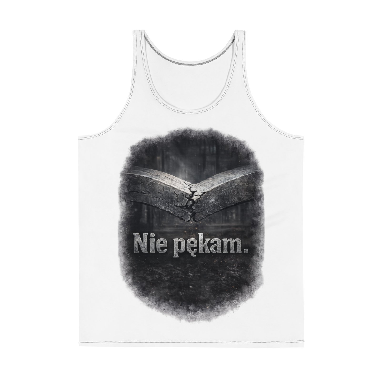 Męska koszulka bez rękawów „Nie pękam” – koszulka męska z motywacyjną grafiką odporności i niezłomnego charakteru| Zarn.pl Męska koszulka bez rękawów „Nie pękam” – koszulka męska z motywacyjną grafiką odporności i niezłomnego charakteru - obrazek 2