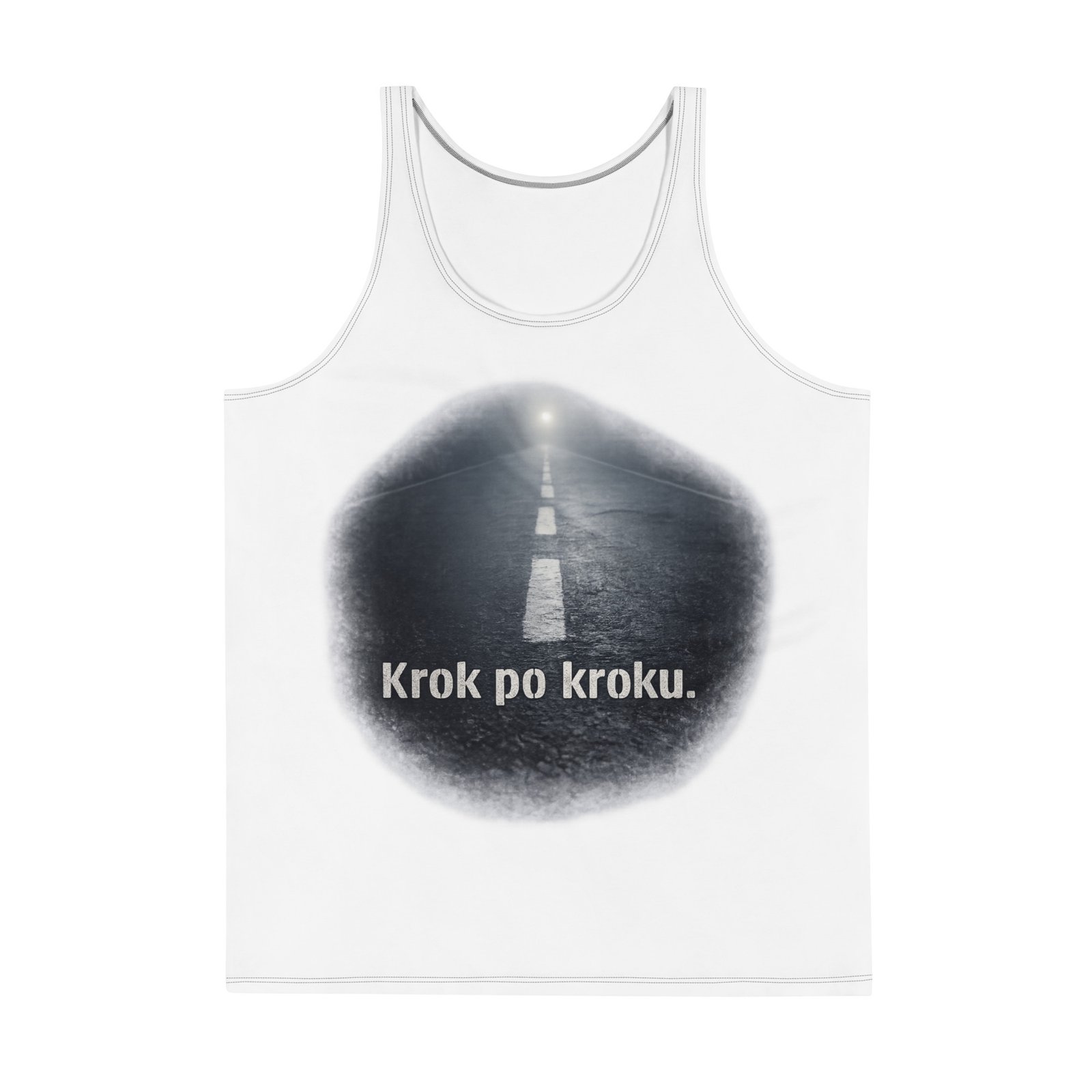 Męska koszulka bez rękawów „Krok po kroku” – koszulka męska z motywacyjną grafiką drogi do celu| Zarn.pl Męska koszulka bez rękawów „Krok po kroku” – koszulka męska z motywacyjną grafiką drogi do celu - obrazek 2