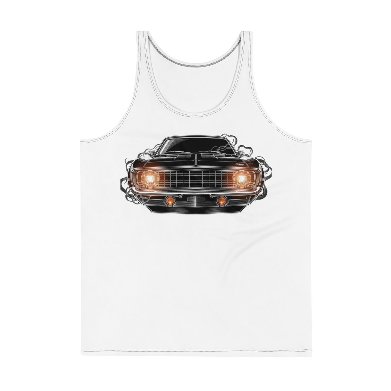 Męski tank top „Klasyczny Muscle Car” – koszulka męska bez rękawów z grafiką amerykańskiego muscle cara| Zarn.pl Męski tank top „Klasyczny Muscle Car” – koszulka męska bez rękawów z grafiką amerykańskiego muscle cara - obrazek 2