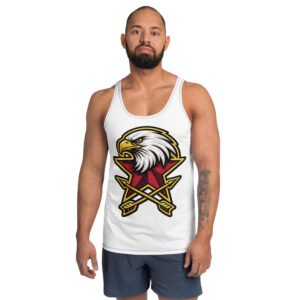 męski tank top z grafiką głowy bielika i gwiazdy