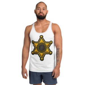 męski tank top z odznaką sheriffa