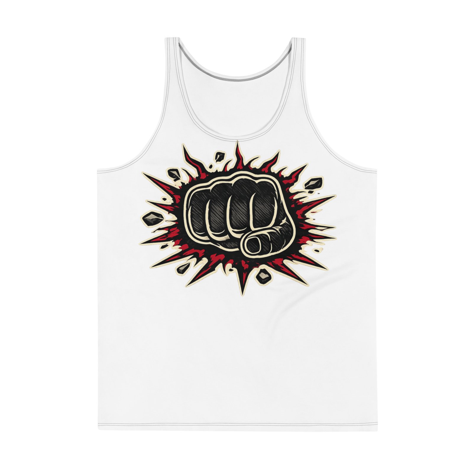 Męski tank top z grafiką pięści – koszulka męska bez rękawów z dynamiczną grafiką pięści| Zarn.pl Męski tank top z grafiką pięści – koszulka męska bez rękawów z dynamiczną grafiką pięści - obrazek 2