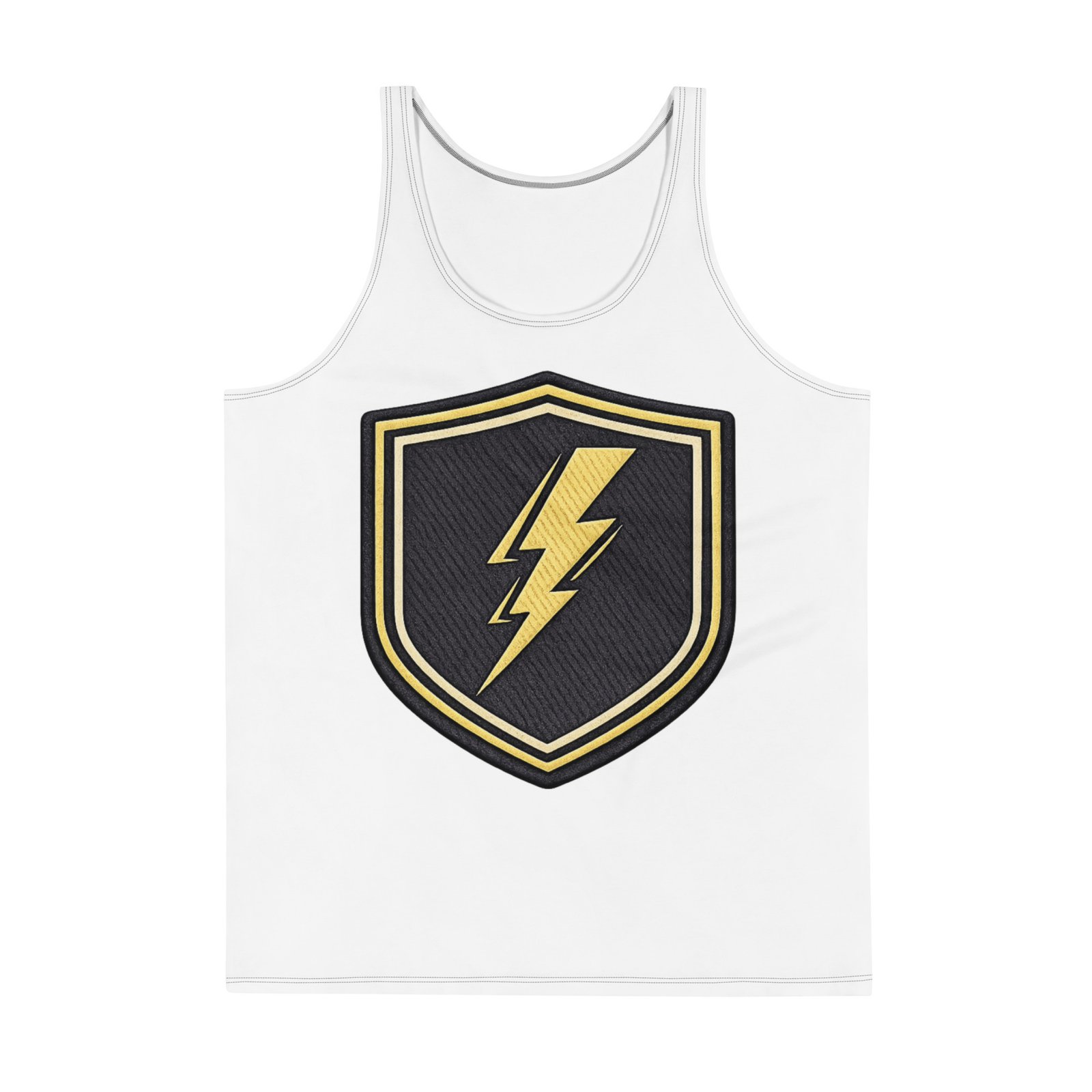Męski tank top z tarczą i błyskawicą – koszulka męska bez rękawów z symbolem energii| Zarn.pl Męski tank top z tarczą i błyskawicą – koszulka męska bez rękawów z symbolem energii - obrazek 2