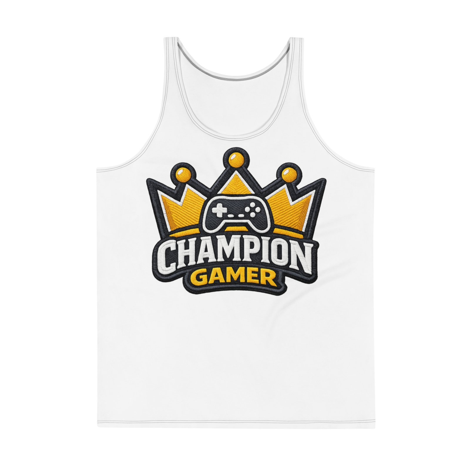 Męski tank top Champion Gamer – koszulka bez rękawów dla gracza z padem i koroną| Zarn.pl Męski tank top Champion Gamer – koszulka bez rękawów dla gracza z padem i koroną - obrazek 2