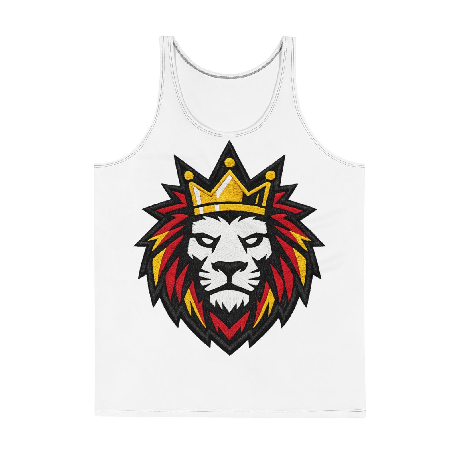 Męski tank top z grafiką lwa w koronie – koszulka bez rękawów z królewskim lwem| Zarn.pl Męski tank top z grafiką lwa w koronie – koszulka bez rękawów z królewskim lwem - obrazek 2
