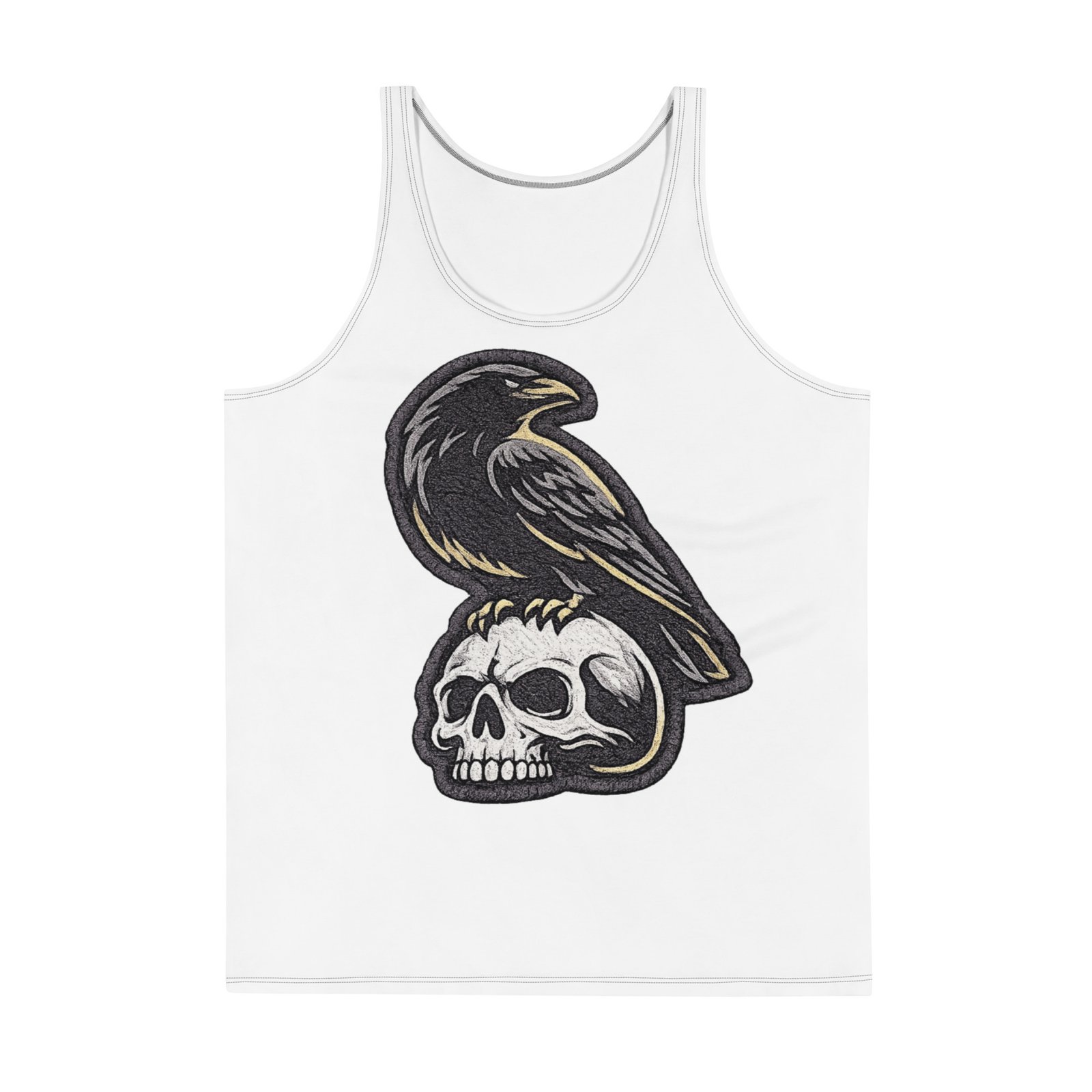 Męski tank top z krukiem i czaszką – koszulka męska bez rękawów z grafiką kruka na czaszce| Zarn.pl Męski tank top z krukiem i czaszką – koszulka męska bez rękawów z grafiką kruka na czaszce - obrazek 2