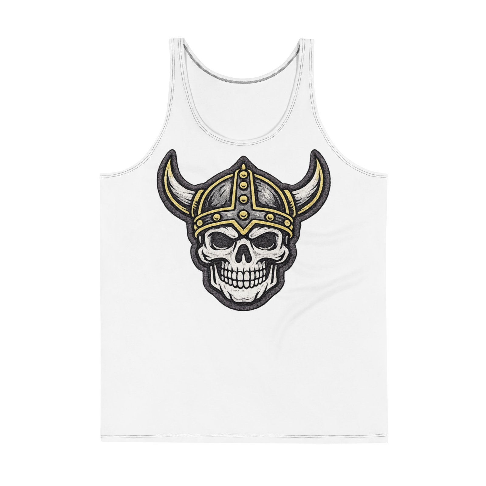 Męski tank top z czaszką w hełmie wikinga – koszulka męska bez rękawów z grafiką czaszki w hełmie wikinga| Zarn.pl Męski tank top z czaszką w hełmie wikinga – koszulka męska bez rękawów z grafiką czaszki w hełmie wikinga - obrazek 2