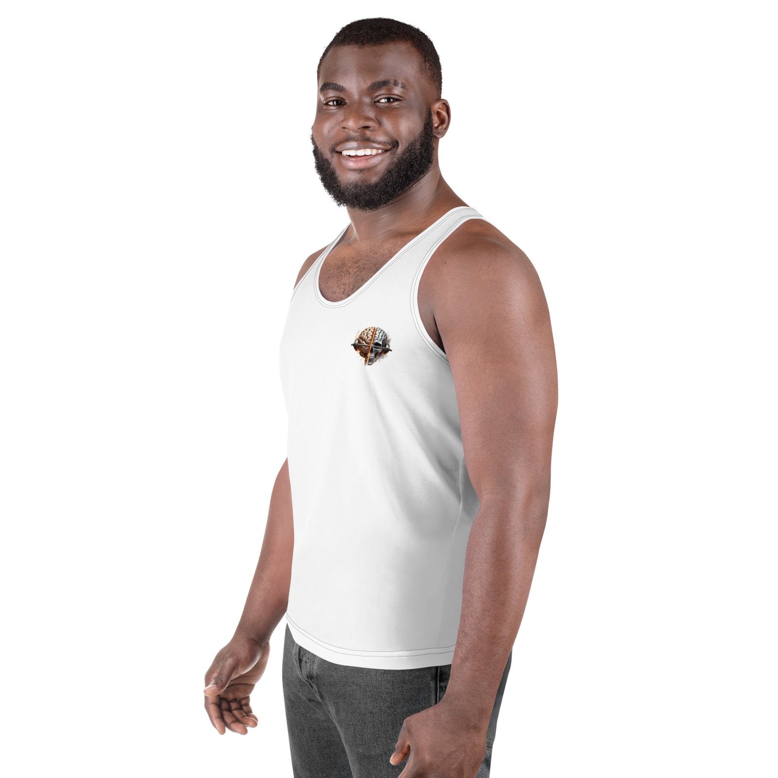 Męski tank top „Siła Umysłu” – tank top męski z czaszką i mózgiem| Zarn.pl Męski tank top „Siła Umysłu” – tank top męski z czaszką i mózgiem - obrazek 5