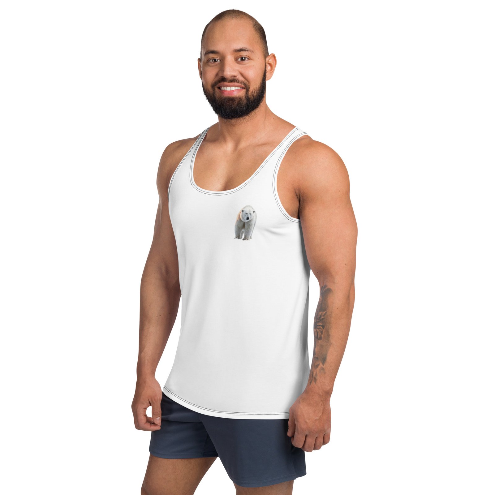 Męski tank top „Władca Arktyki” – tank top męski z grafiką niedźwiedzia polarnego| Zarn.pl Męski tank top „Władca Arktyki” – tank top męski z grafiką niedźwiedzia polarnego - obrazek 5