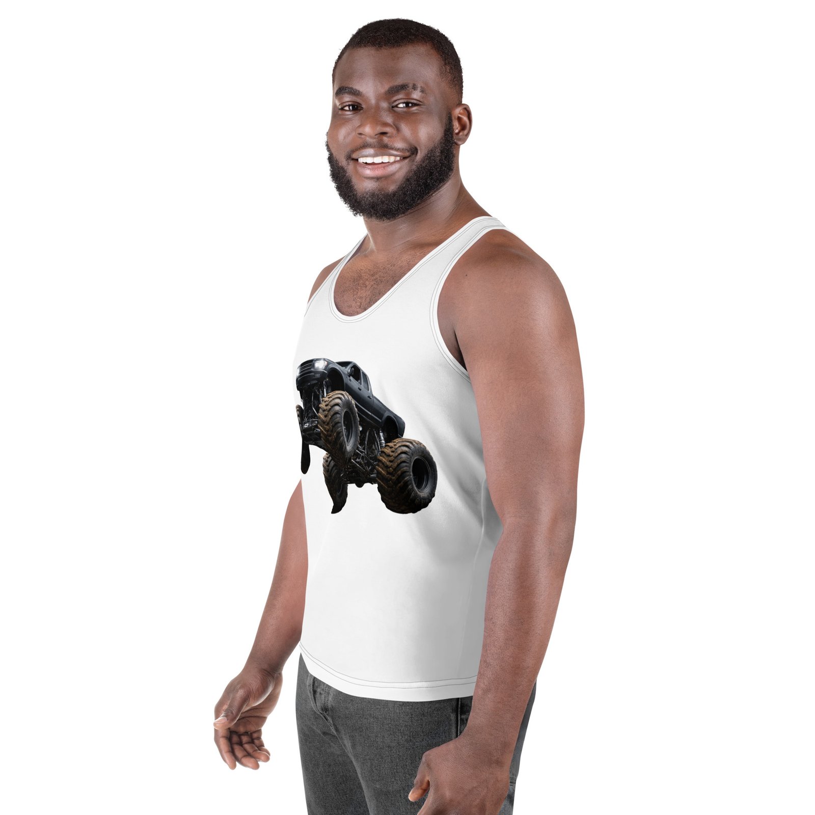Męski tank top „Monster Truck” – koszulka męska bez rękawów z grafiką potężnego auta terenowego| Zarn.pl Męski tank top „Monster Truck” – koszulka męska bez rękawów z grafiką potężnego auta terenowego - obrazek 5