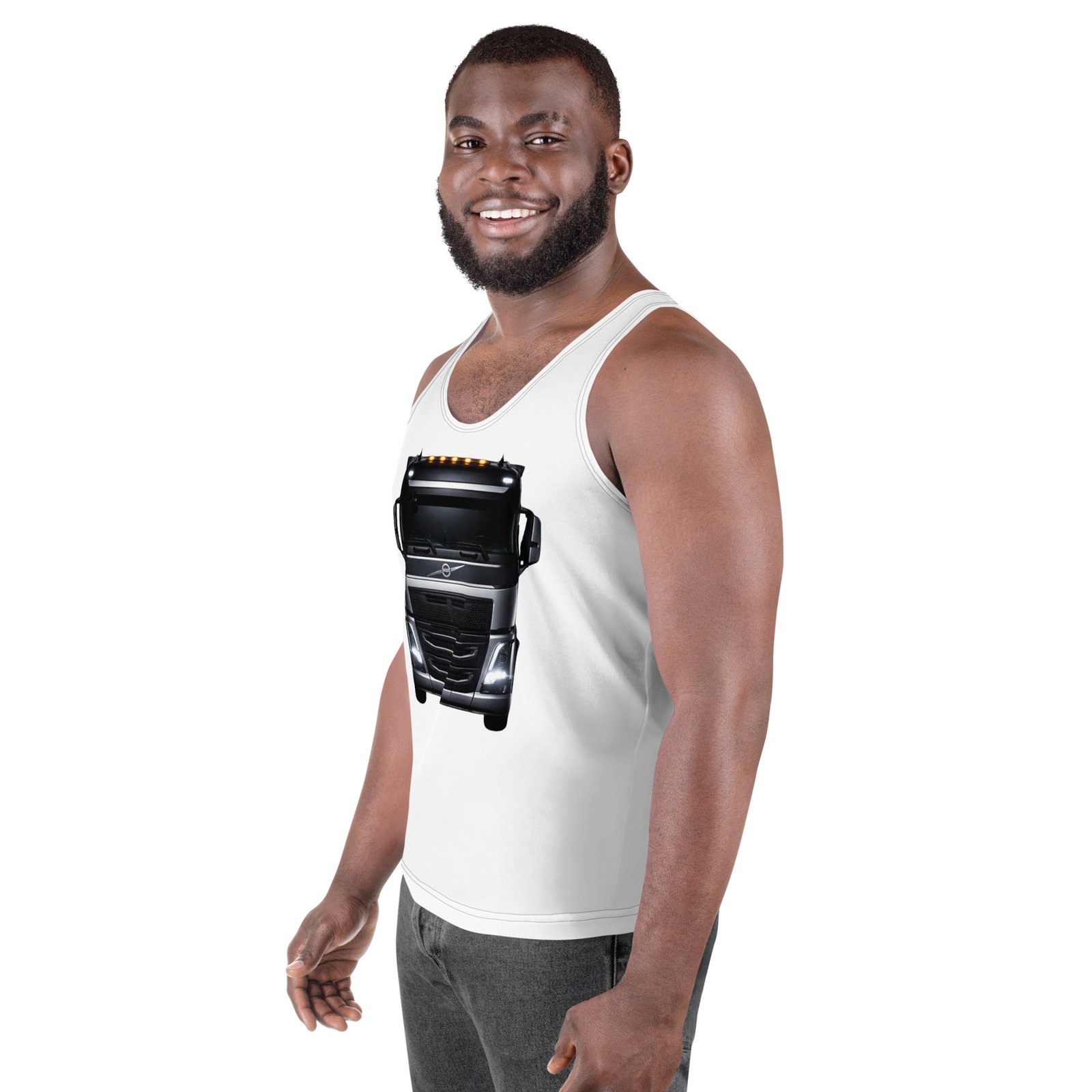 Męski tank top „Black Trucker” – koszulka męska bez rękawów z grafiką czarnej ciężarówki Volvo| Zarn.pl Męski tank top „Black Trucker” – koszulka męska bez rękawów z grafiką czarnej ciężarówki Volvo - obrazek 5
