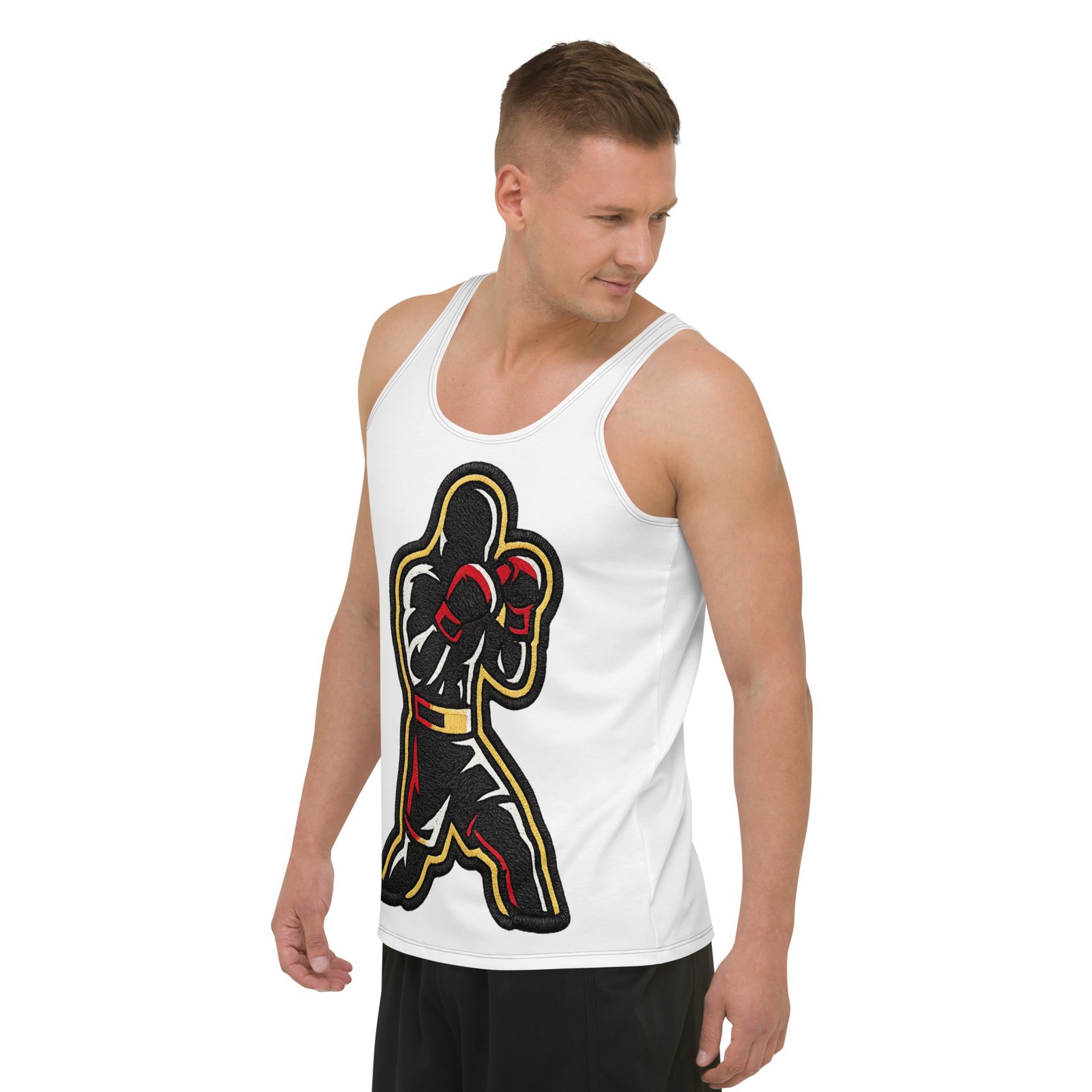 Męski tank top z bokserem – koszulka męska bez rękawów z grafiką boksera| Zarn.pl Męski tank top z bokserem – koszulka męska bez rękawów z grafiką boksera - obrazek 5