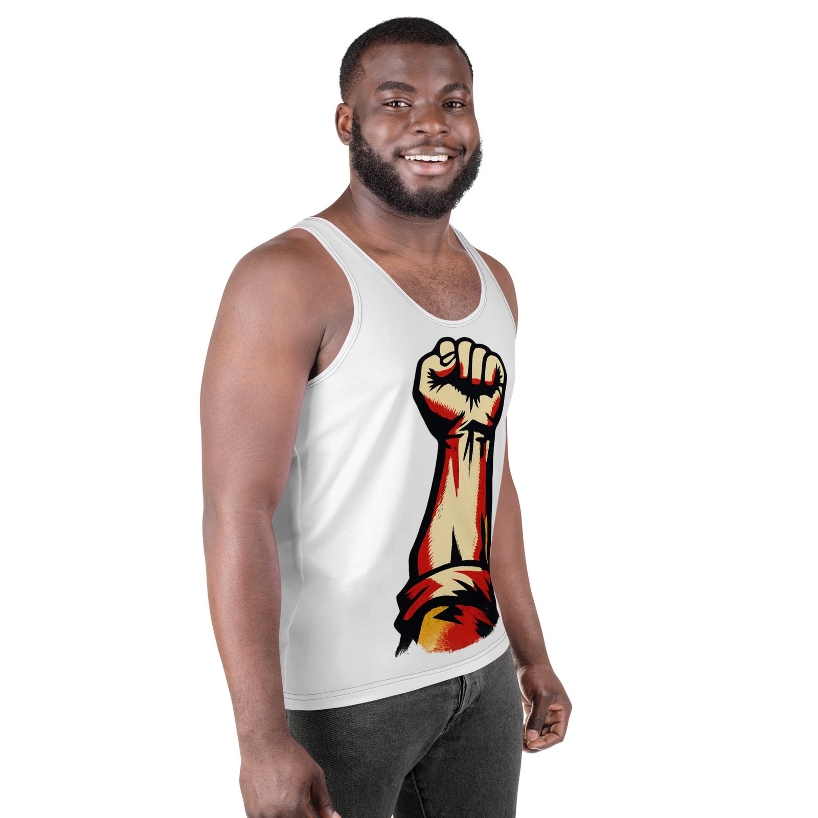Męski tank top „Zaciśnięta pięść” – męska koszulka bez rękawów PRL z grafiką retro| Zarn.pl Męski tank top „Zaciśnięta pięść” – męska koszulka bez rękawów PRL z grafiką retro - obrazek 6