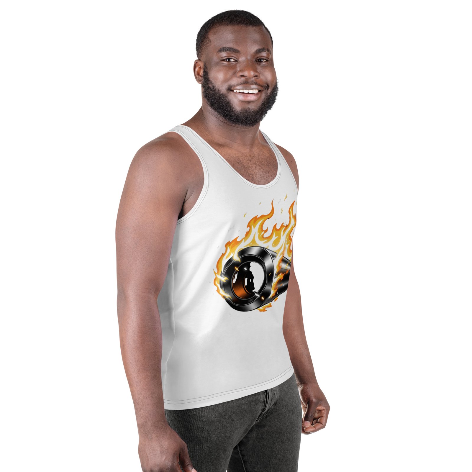 Męski tank top „Płonący Wydech Motocyklowy” – koszulka męska bez rękawów z grafiką płonącego wydechu motocyklowego| Zarn.pl Męski tank top „Płonący Wydech Motocyklowy” – koszulka męska bez rękawów z grafiką płonącego wydechu motocyklowego - obrazek 6