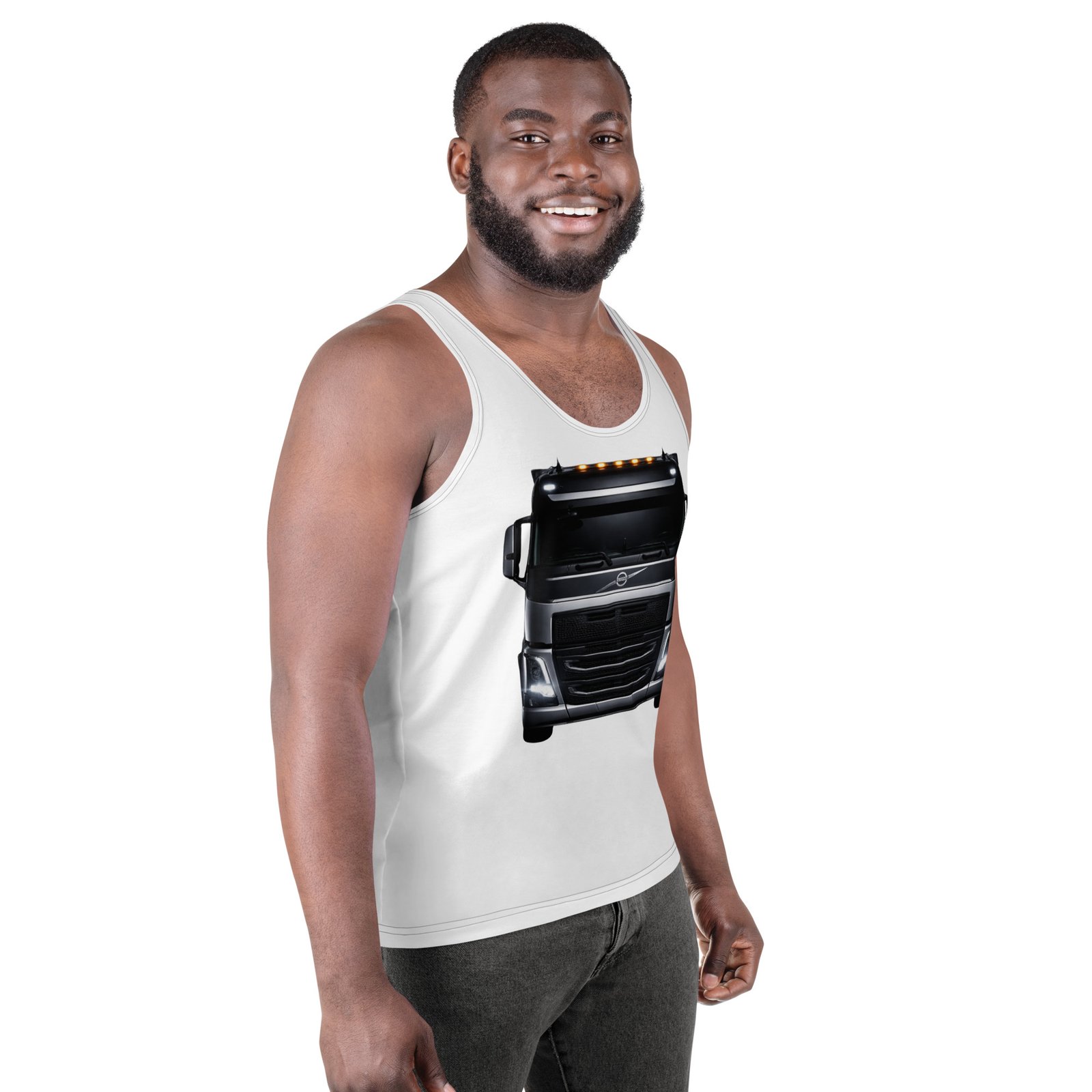 Męski tank top „Black Trucker” – koszulka męska bez rękawów z grafiką czarnej ciężarówki Volvo| Zarn.pl Męski tank top „Black Trucker” – koszulka męska bez rękawów z grafiką czarnej ciężarówki Volvo - obrazek 6