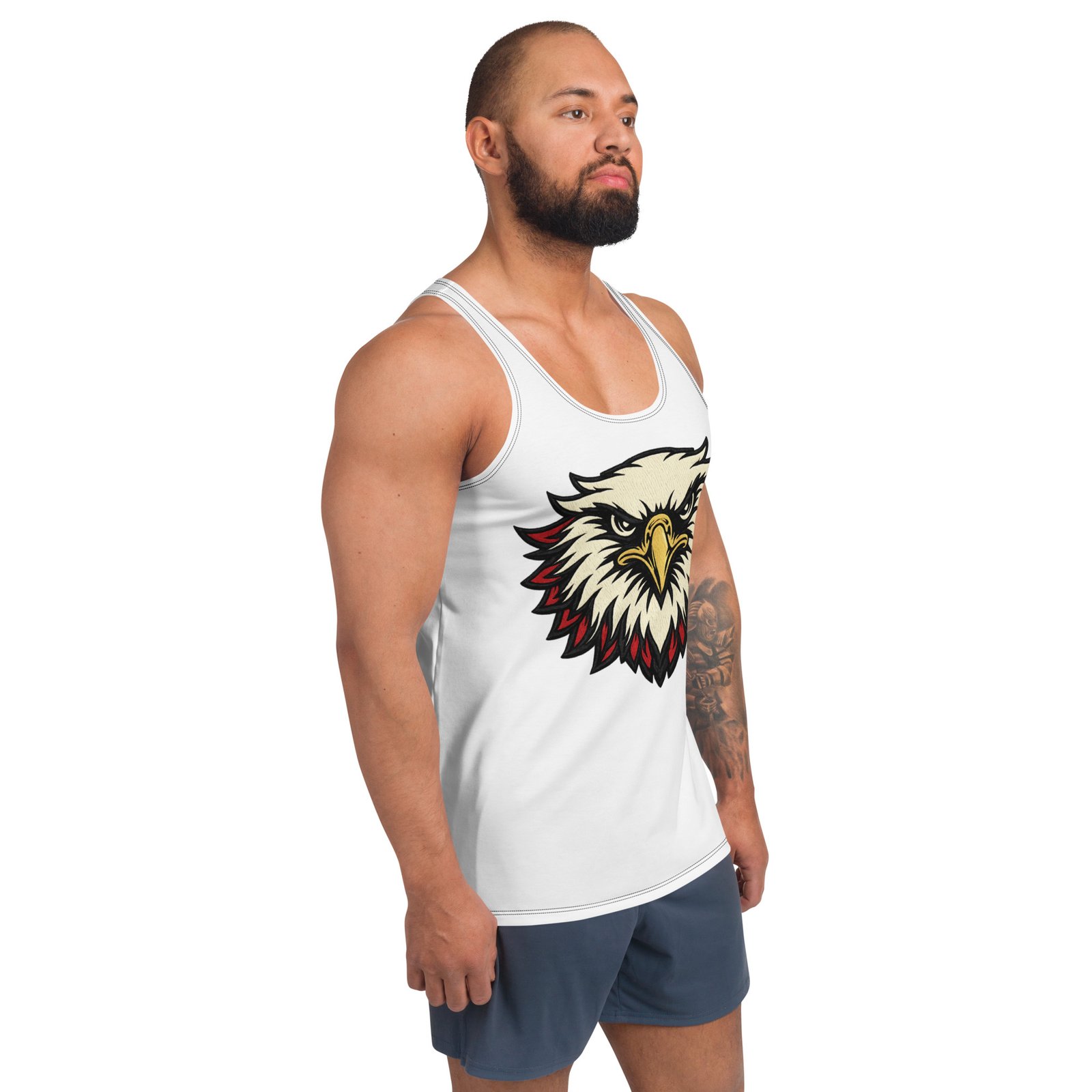 Męski tank top z głową orła – koszulka męska bez rękawów z grafiką orła| Zarn.pl Męski tank top z głową orła – koszulka męska bez rękawów z grafiką orła - obrazek 6
