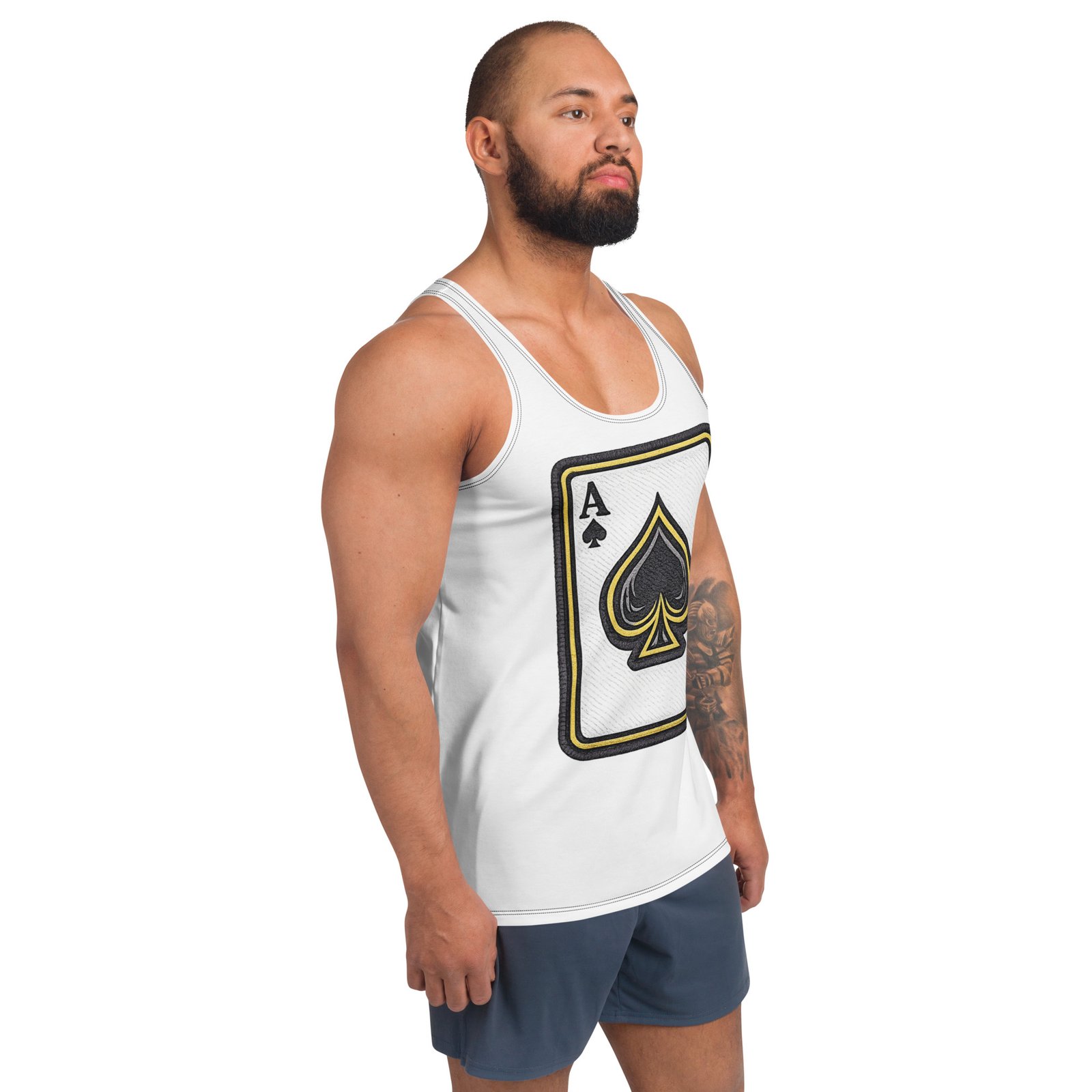 Męski tank top z asem pik – koszulka męska bez rękawów z grafiką karty Asa Pik| Zarn.pl Męski tank top z asem pik – koszulka męska bez rękawów z grafiką karty Asa Pik - obrazek 6