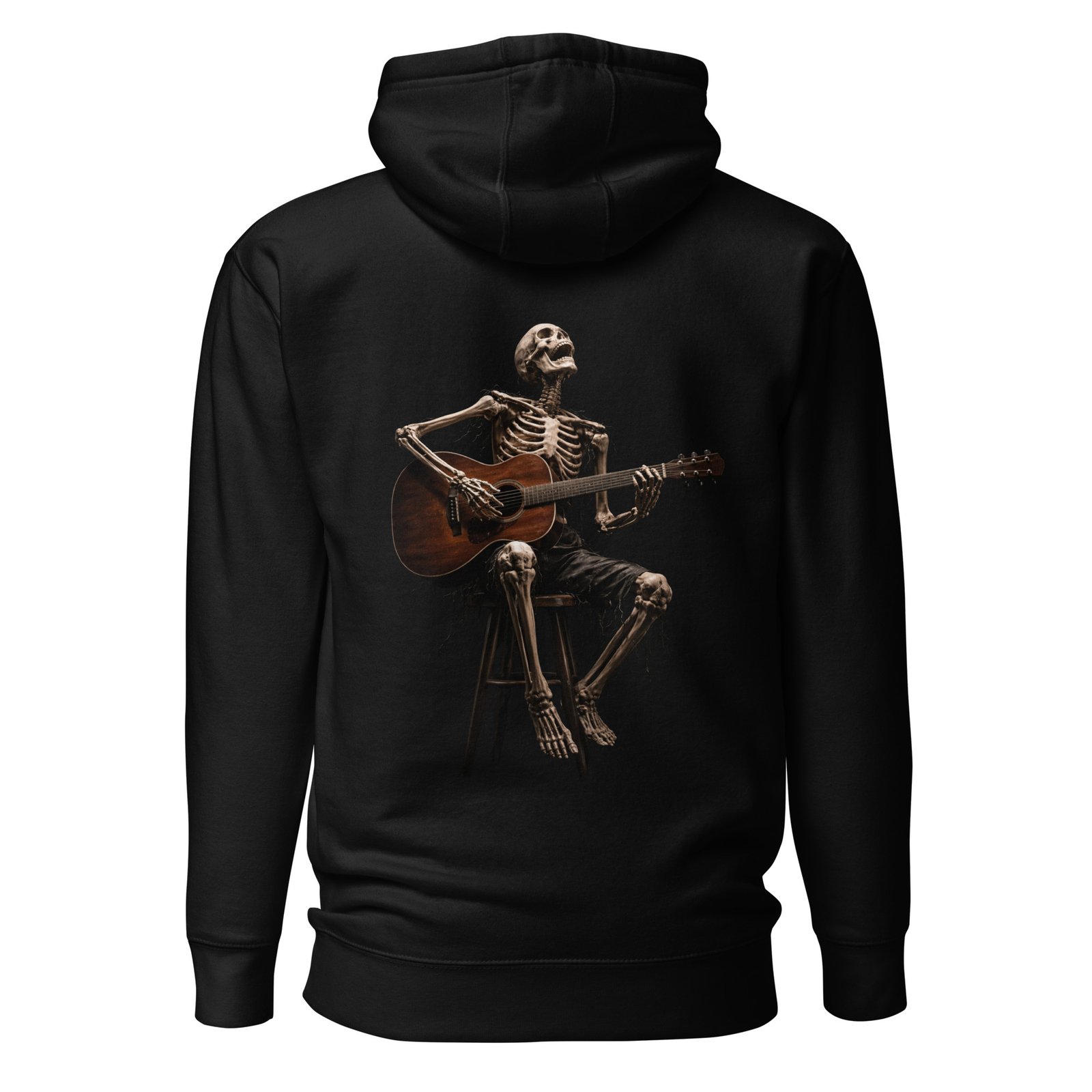 Męska Bluza z Kapturem Szkielet z Gitarą Akustyczną| Zarn.pl Męska Bluza z Kapturem Szkielet z Gitarą Akustyczną - obrazek 2