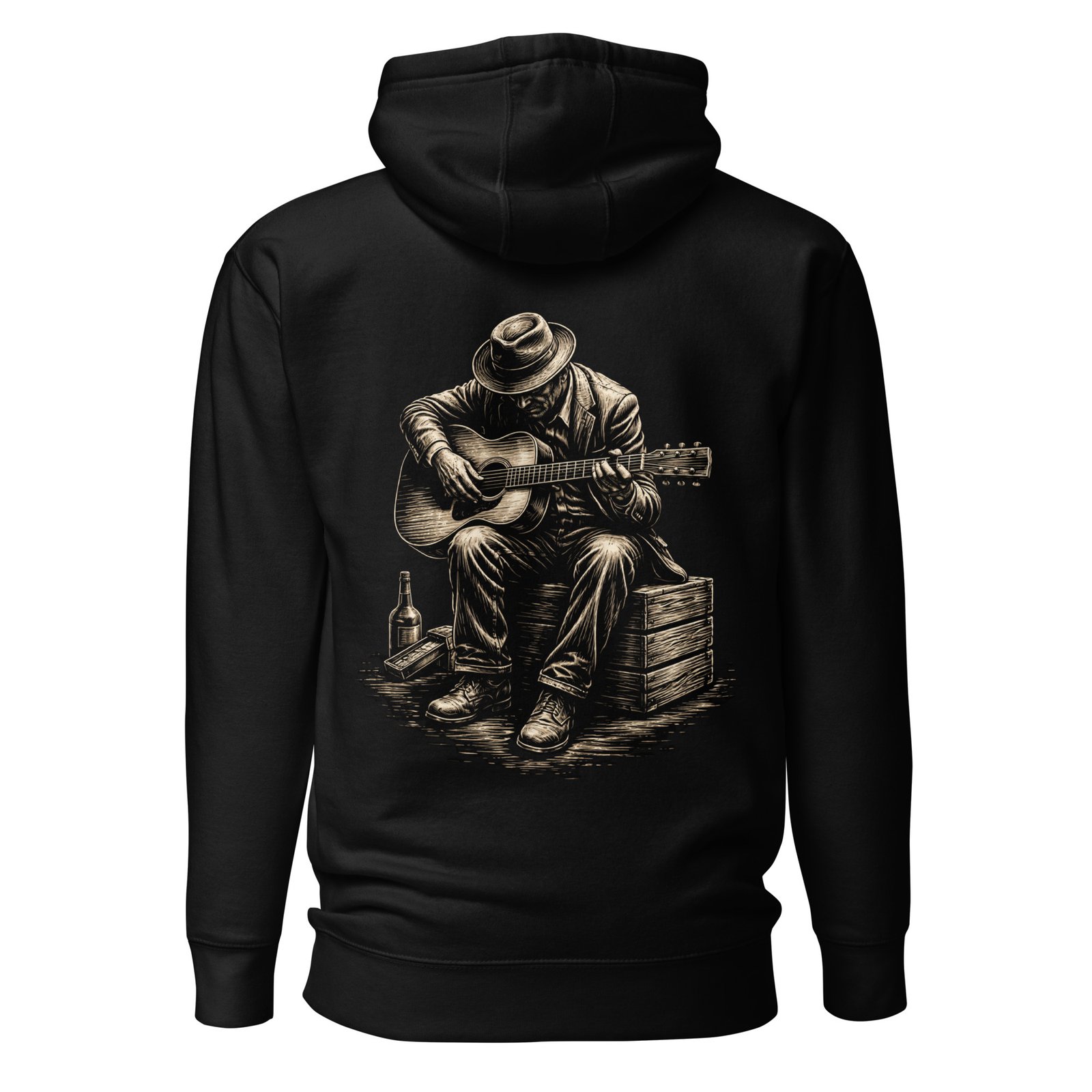 Męska Bluza z Kapturem Bluesman z Gitarą Akustyczną| Zarn.pl Męska Bluza z Kapturem Bluesman z Gitarą Akustyczną - obrazek 2