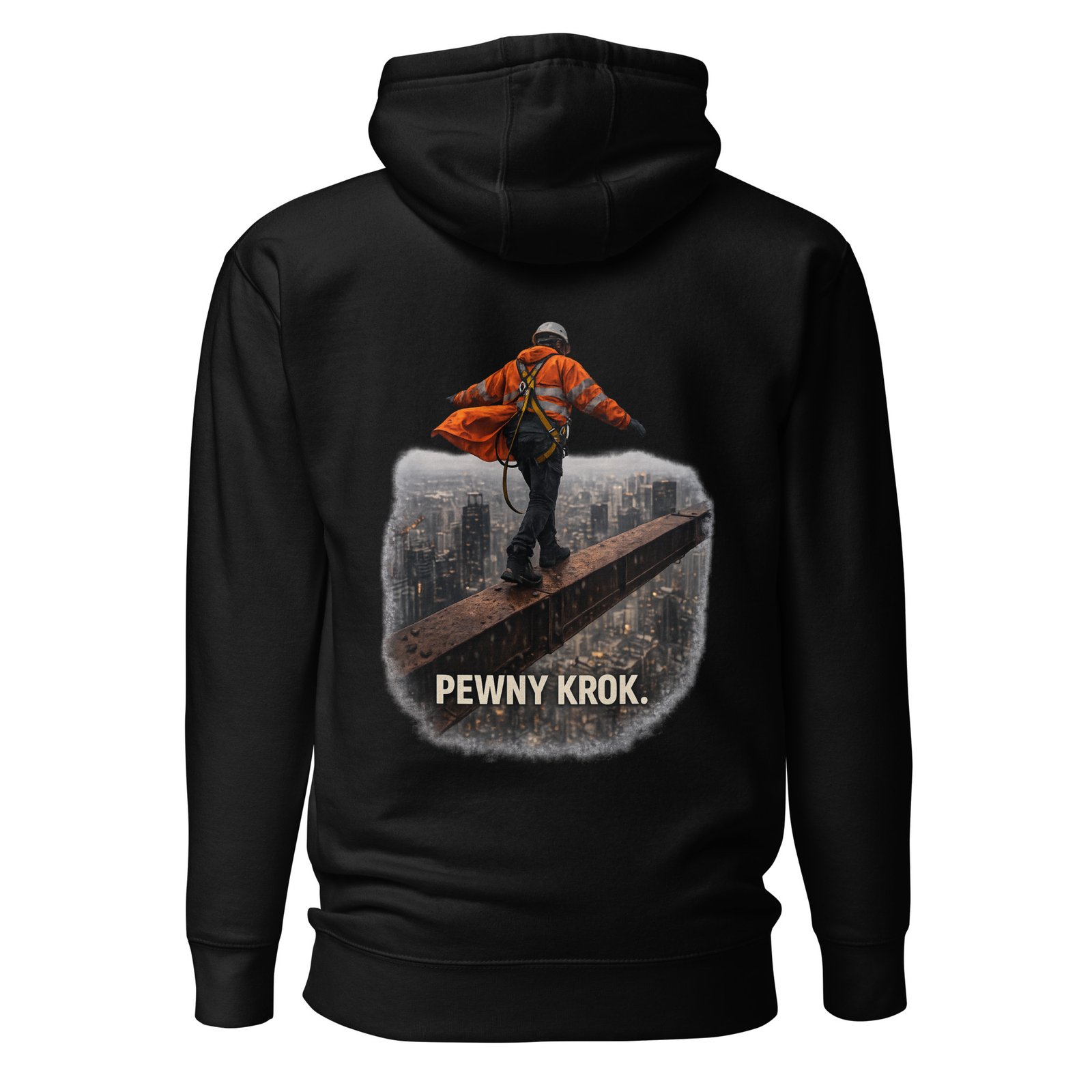 Męska bluza z kapturem „Pewny Krok” – bluza kangurka motywacyjna z nadrukiem odwagi i pewności siebie| Zarn.pl Męska bluza z kapturem „Pewny Krok” – bluza kangurka motywacyjna z nadrukiem odwagi i pewności siebie - obrazek 2