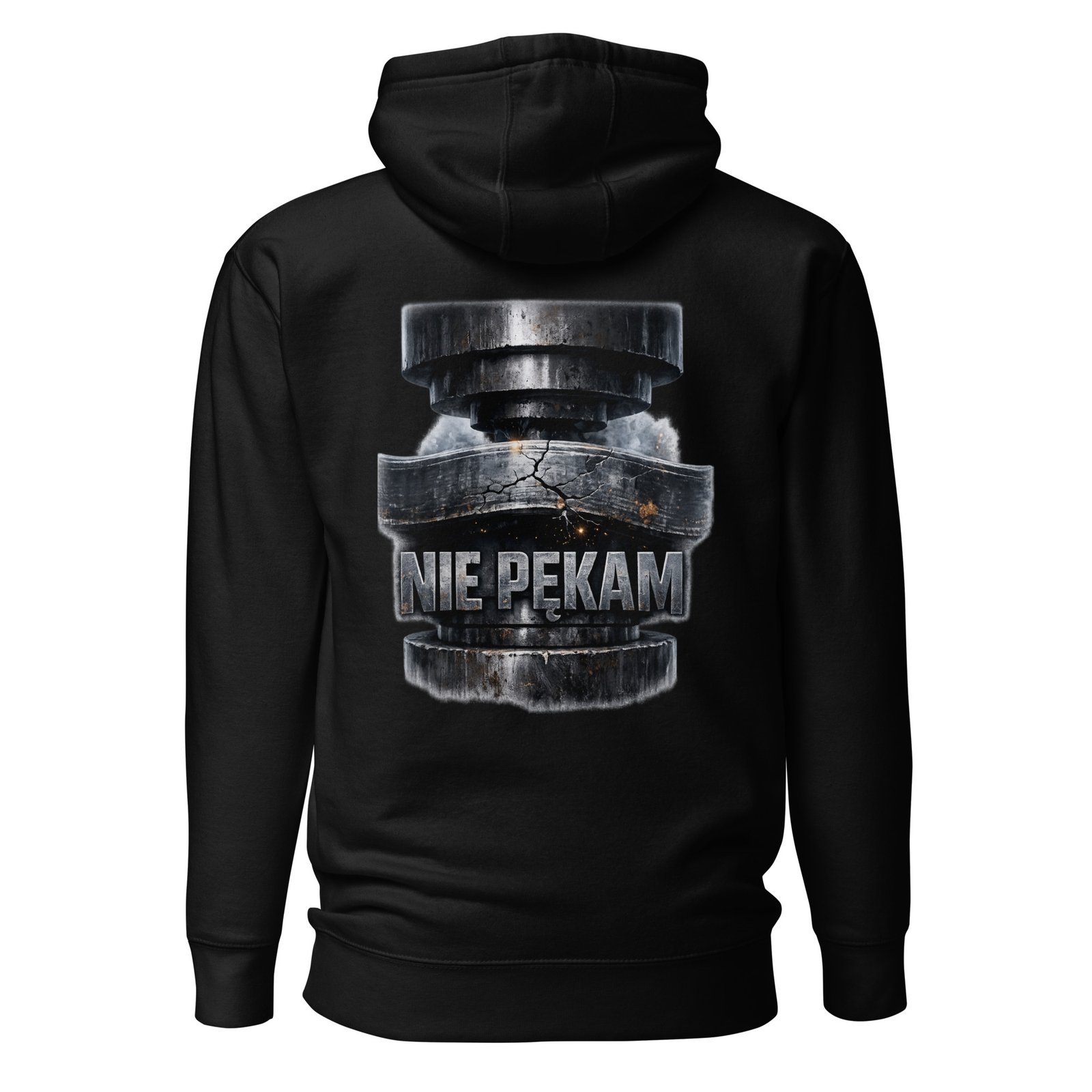 Męska bluza z kapturem „Nie Pękam” – bluza męska motywacyjna z prasą hydrauliczną| Zarn.pl Męska bluza z kapturem „Nie Pękam” – bluza męska motywacyjna z prasą hydrauliczną - obrazek 2