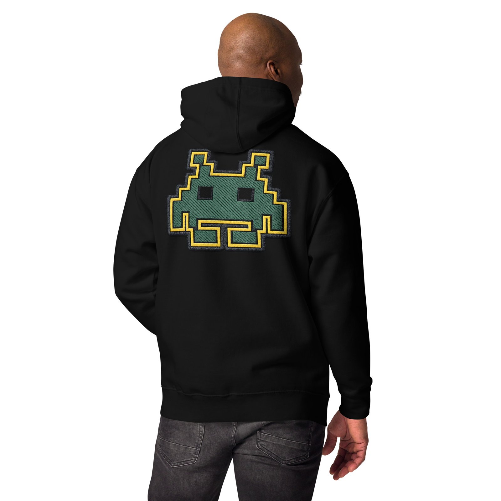 Męska Bluza z Kapturem Retro Kosmita Pixel Art – Kangurka Gamingowa| Zarn.pl Męska Bluza z Kapturem Retro Kosmita Pixel Art – Kangurka Gamingowa - obrazek 14
