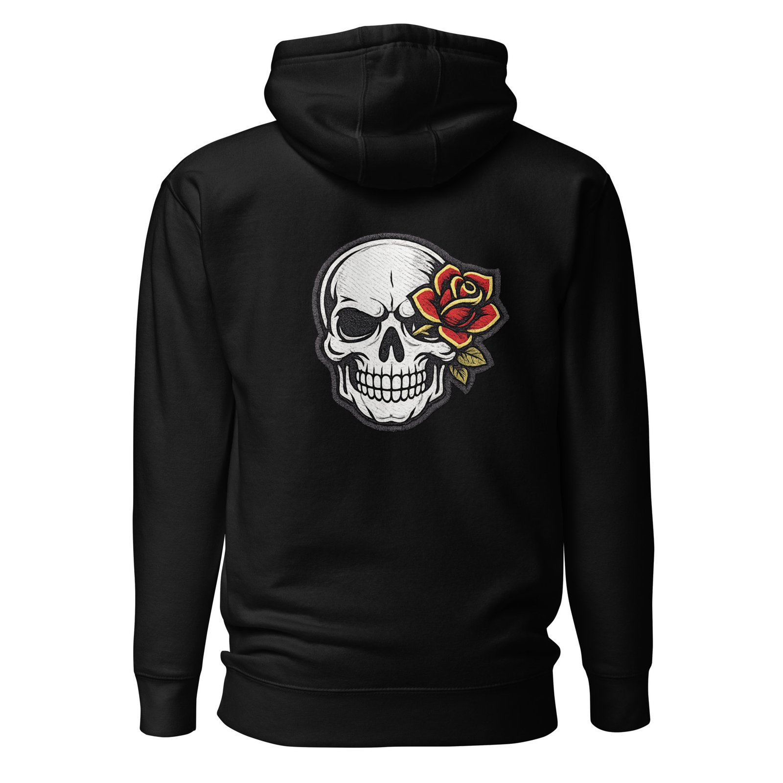Bluza męska z kapturem „Skull Rose” – bluza męska z nadrukiem czaszki i czerwonej róży| Zarn.pl Bluza męska z kapturem „Skull Rose” – bluza męska z nadrukiem czaszki i czerwonej róży - obrazek 2