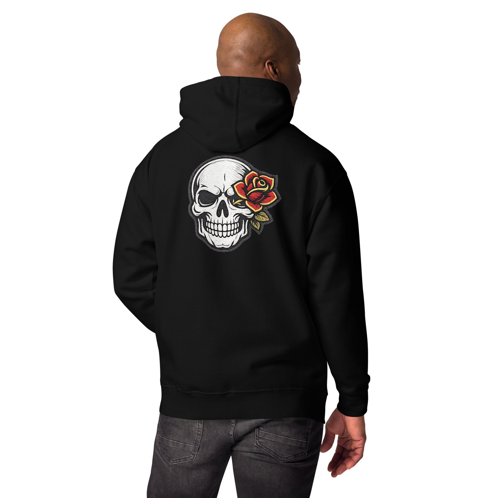 Bluza męska z kapturem „Skull Rose” – bluza męska z nadrukiem czaszki i czerwonej róży| Zarn.pl Bluza męska z kapturem „Skull Rose” – bluza męska z nadrukiem czaszki i czerwonej róży - obrazek 14