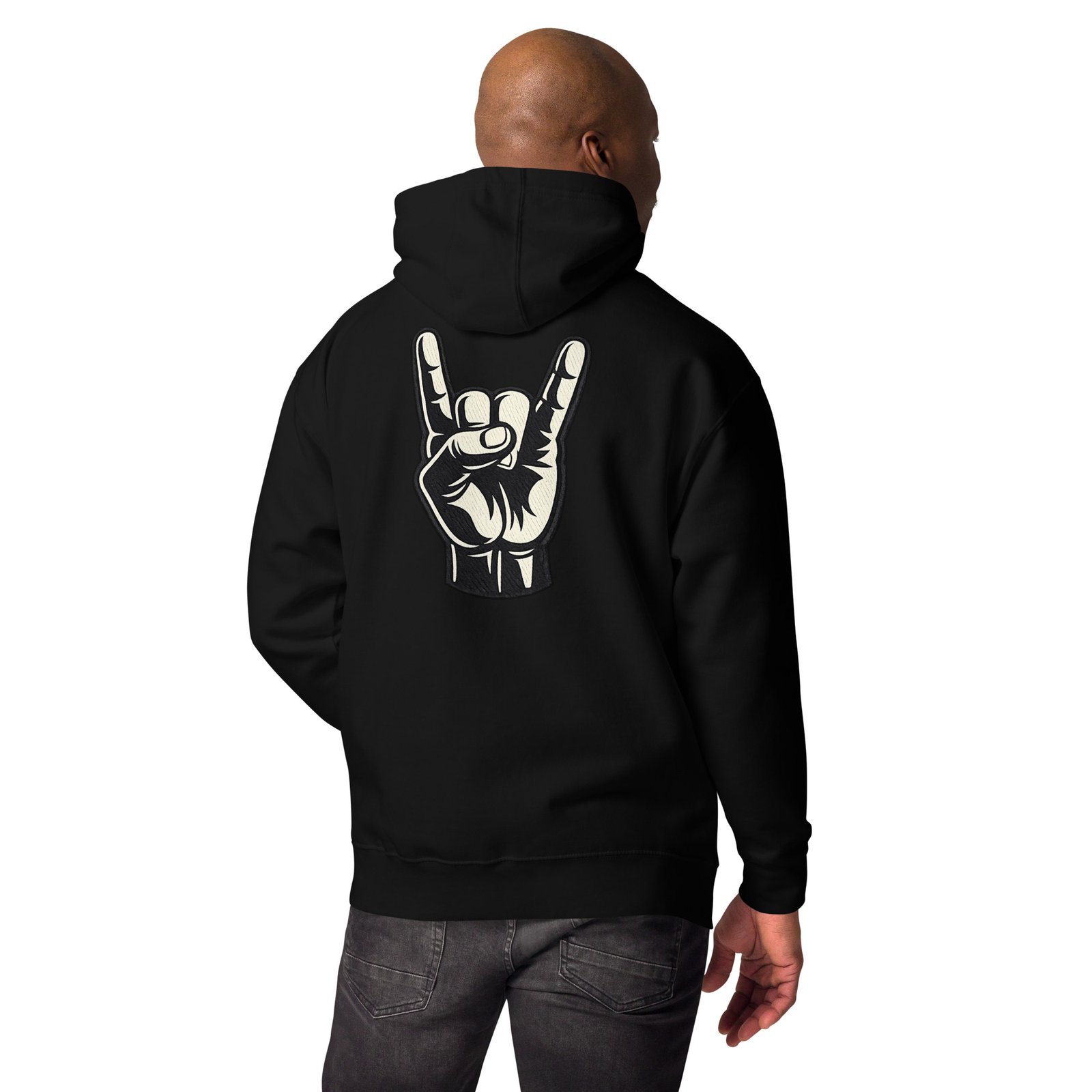 Męska bluza z kapturem kangurka „Rock Hand” – bluza męska z gestem rockowym| Zarn.pl Męska bluza z kapturem kangurka „Rock Hand” – bluza męska z gestem rockowym - obrazek 14
