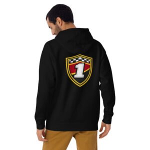 bluza męska z kapturem z numerem 1 w stylu racing