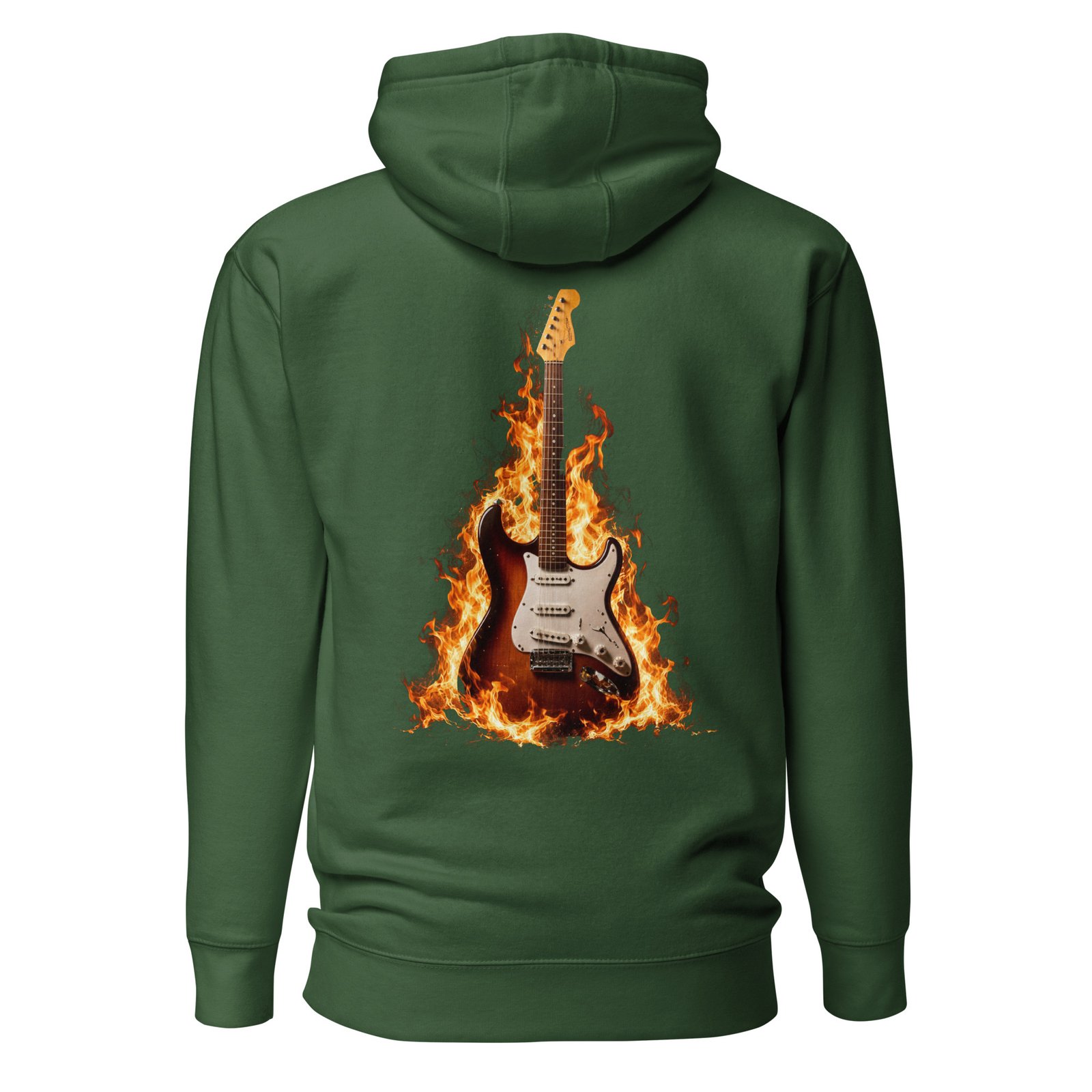 Męska bluza z kapturem „Płonąca Gitara” – bluza męska z płonącą gitarą elektryczną| Zarn.pl Męska bluza z kapturem „Płonąca Gitara” – bluza męska z płonącą gitarą elektryczną - obrazek 4
