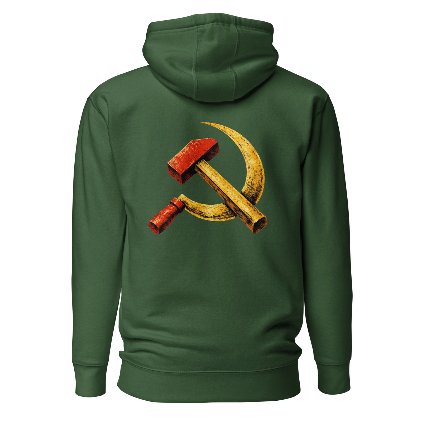 Męska bluza z kapturem kangurka „Symbol PRL” – bluza męska w klimacie PRL z sierpem i młotem| Zarn.pl Męska bluza z kapturem kangurka „Symbol PRL” – bluza męska w klimacie PRL z sierpem i młotem - obrazek 4