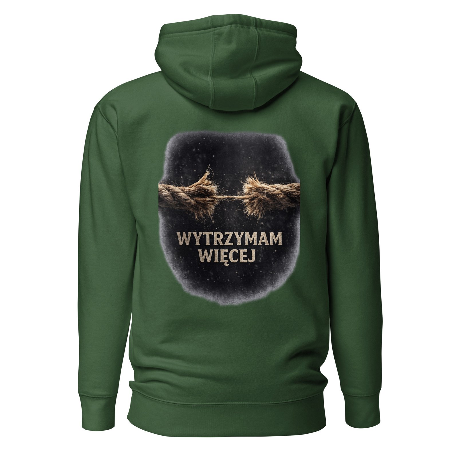 Męska bluza z kapturem „Wytrzymam Więcej” – bluza męska motywacyjna z pękającą liną| Zarn.pl Męska bluza z kapturem „Wytrzymam Więcej” – bluza męska motywacyjna z pękającą liną - obrazek 4