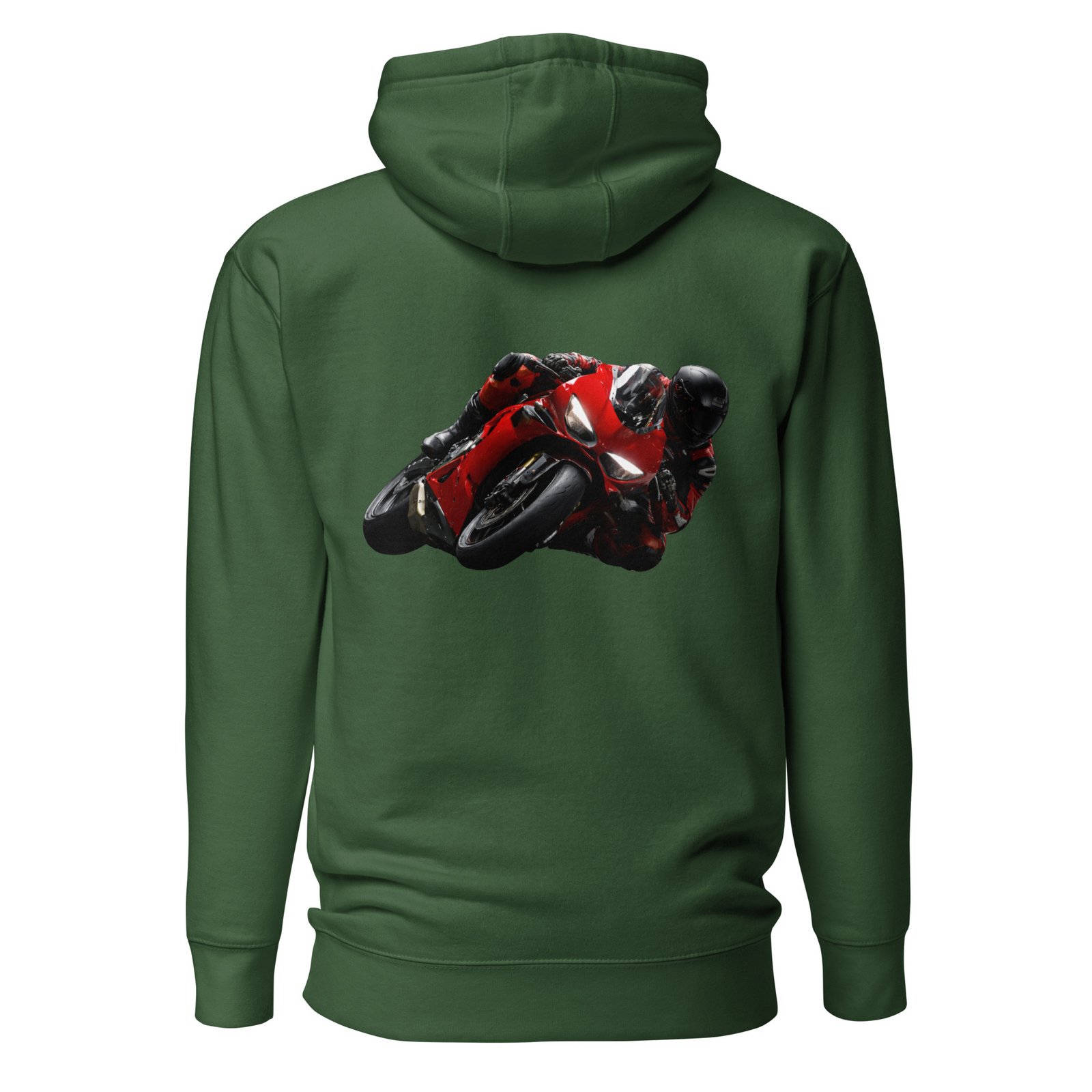 Męska Bluza z Kapturem Czerwony Motocykl Sportowy w Zakręcie| Zarn.pl Męska Bluza z Kapturem Czerwony Motocykl Sportowy w Zakręcie - obrazek 4