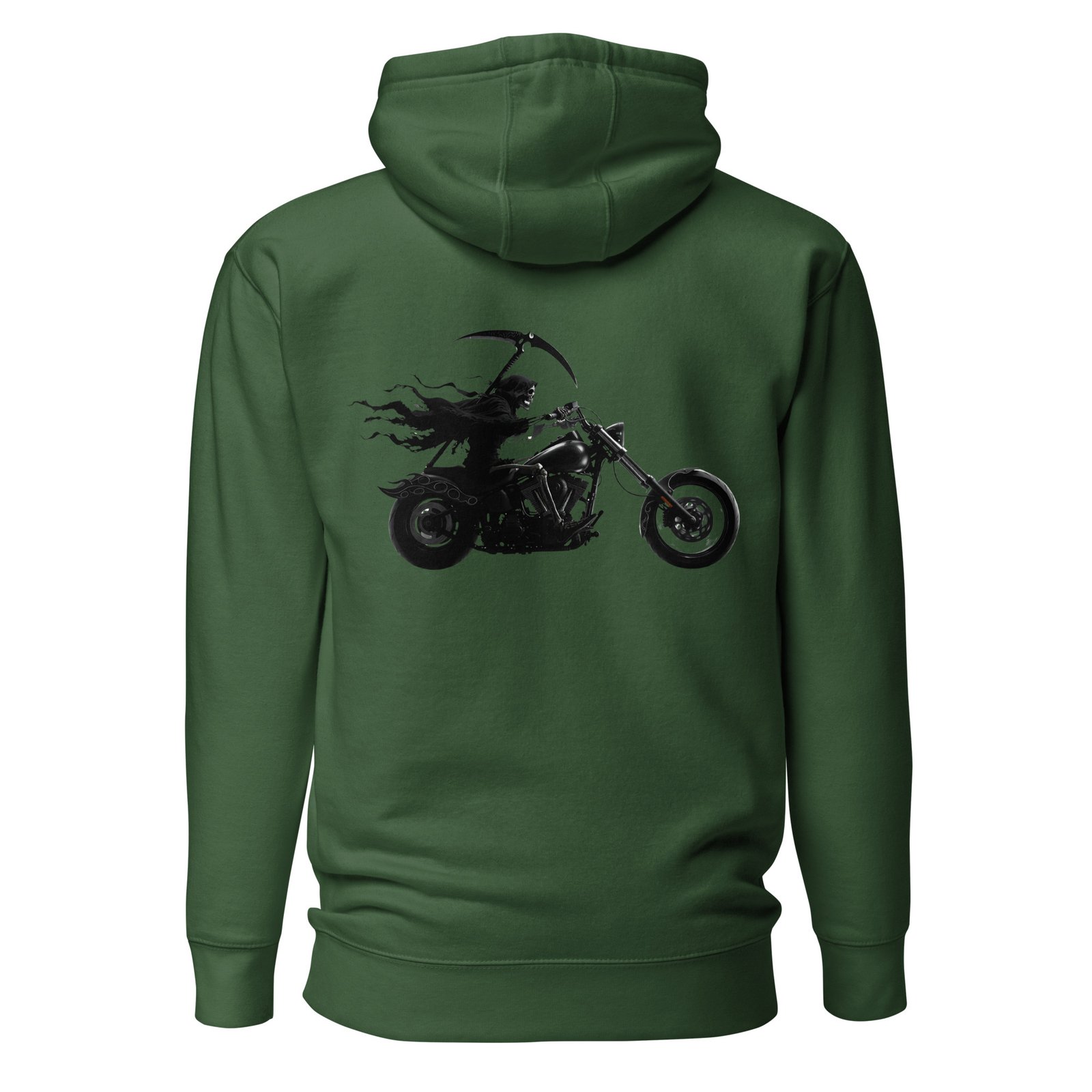 Męska Bluza z Kapturem Kostucha na Motocyklu Chopper| Zarn.pl Męska Bluza z Kapturem Kostucha na Motocyklu Chopper - obrazek 4