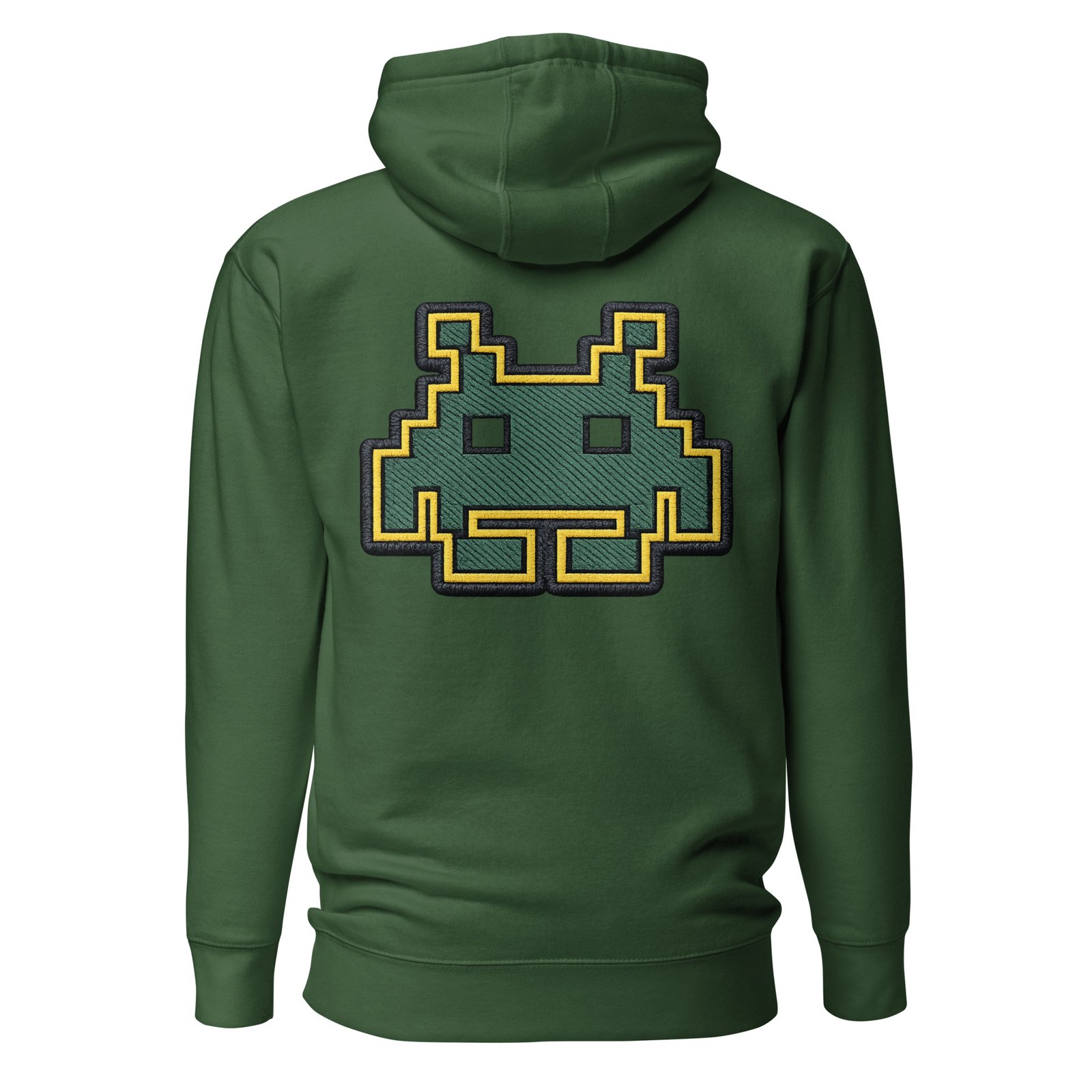 Męska Bluza z Kapturem Retro Kosmita Pixel Art – Kangurka Gamingowa| Zarn.pl Męska Bluza z Kapturem Retro Kosmita Pixel Art – Kangurka Gamingowa - obrazek 4